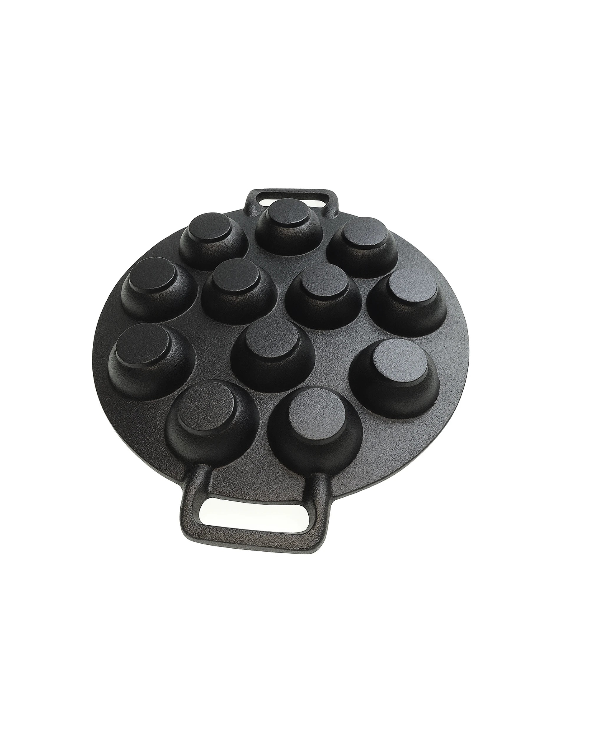 3 Br Home 12 Dimple Cast Iron Poffertjes Mini Dutch Pancake Cake Pan With Handles Maker, 3 of 5