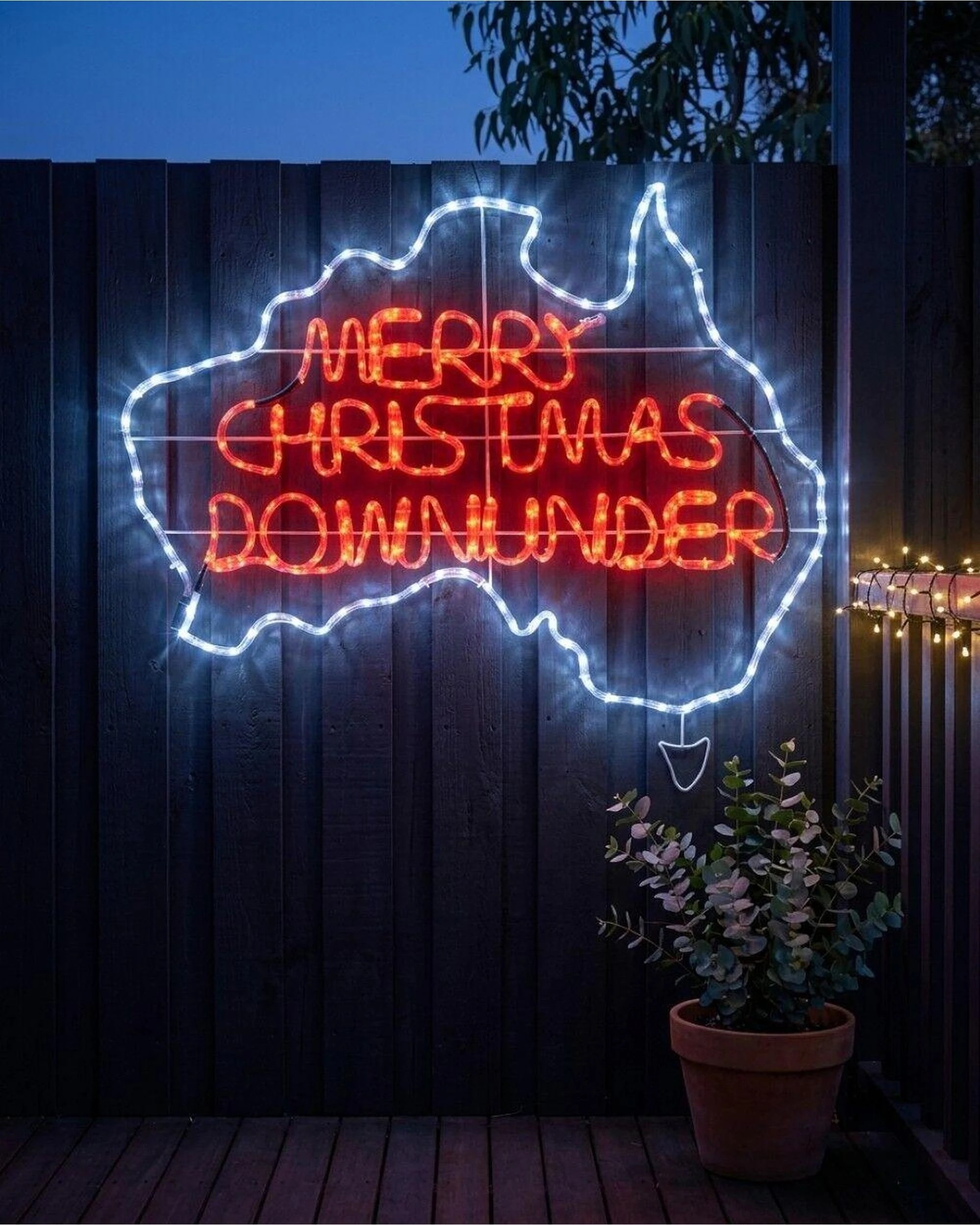 Christmas Warehouse 1.1m Outdoor Merry Christmas Down Under Aussie Map ...