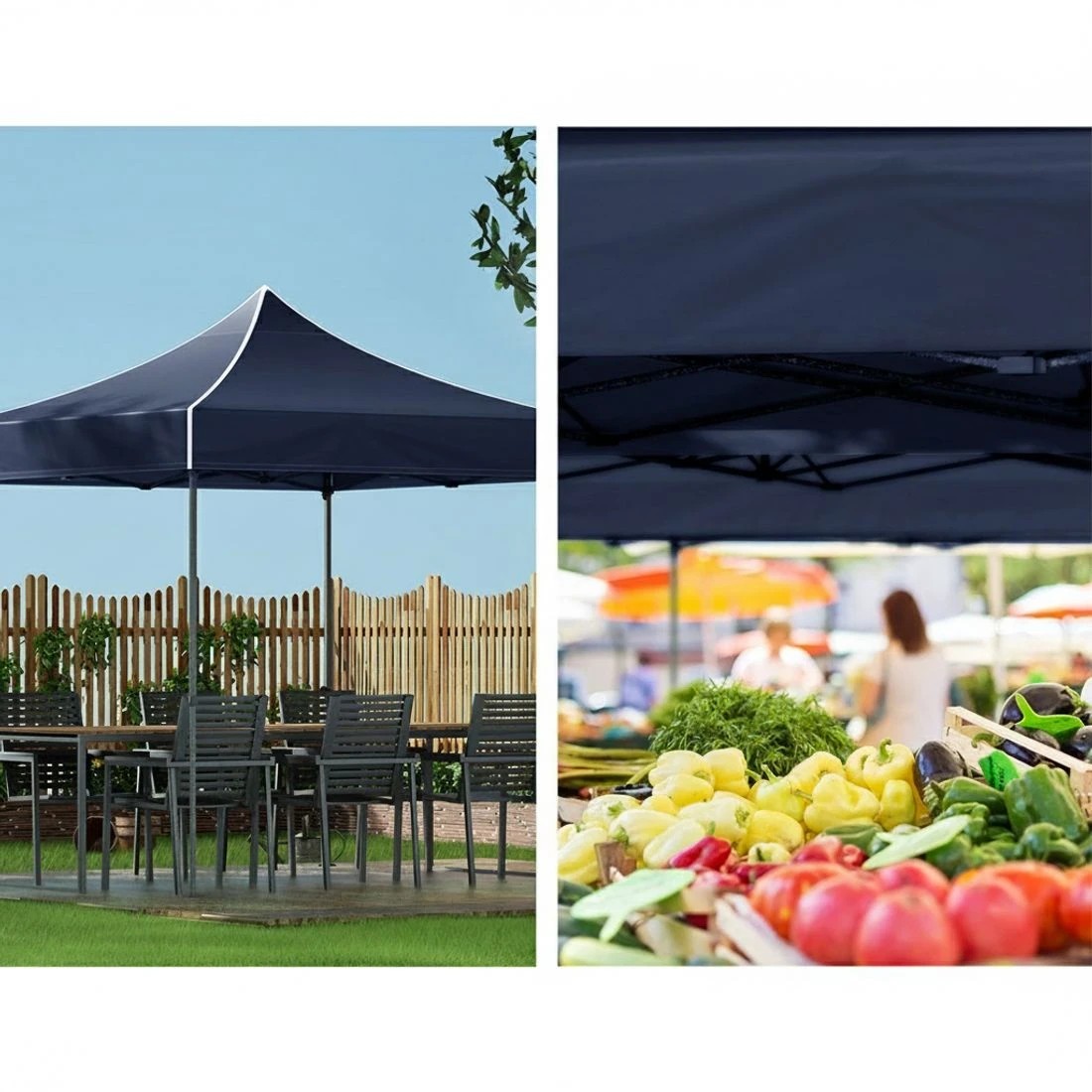 4 Instahut Gazebo Pop Up Marquee 3x3m Folding Tent Wedding Outdoor Camping Canopy Gazebos Shade - Blue, 4 of 8