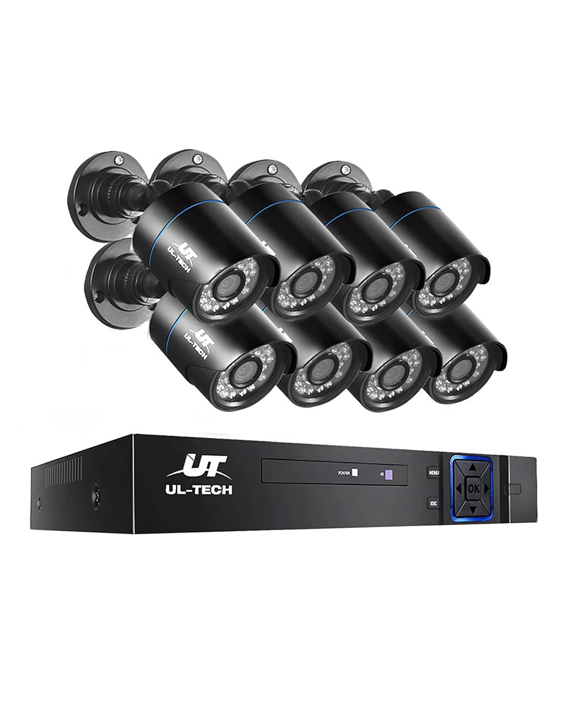 1 UL-TECH 1080P Security Camera System 8CH DVR with 8 CCTV Bullet Cameras - Black, 1 of 7