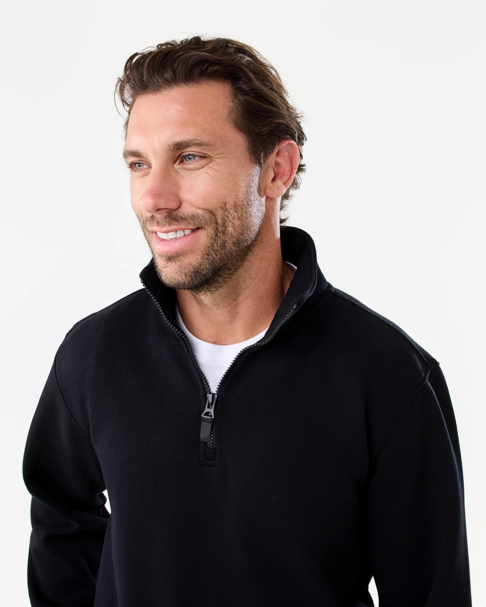 4 Quarter Zip Sweatshirt Black, 4 of 6