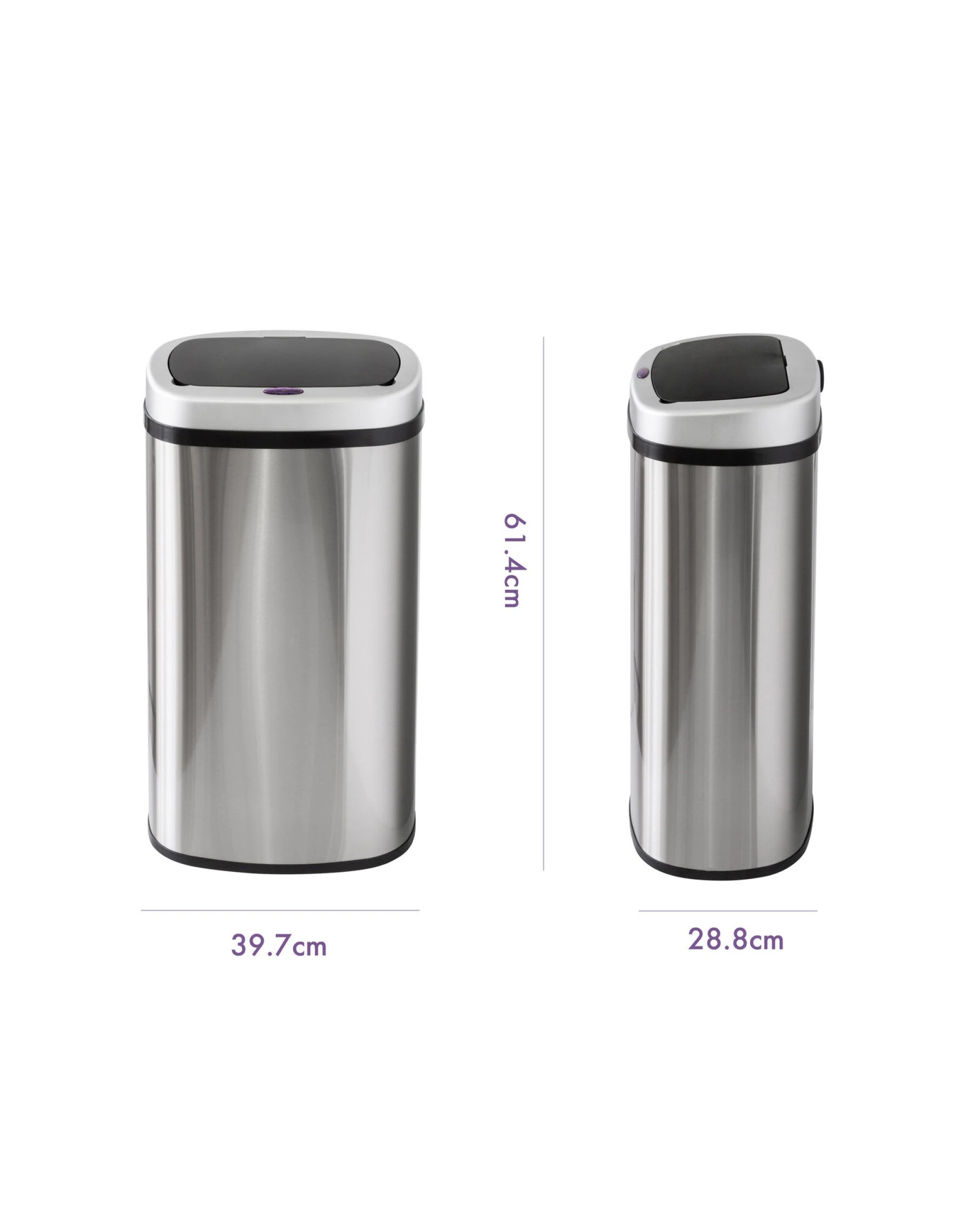 2 Healthy Choice 50L Stainless Steel Motion Sensor Rubbish Bin, 2 of 6