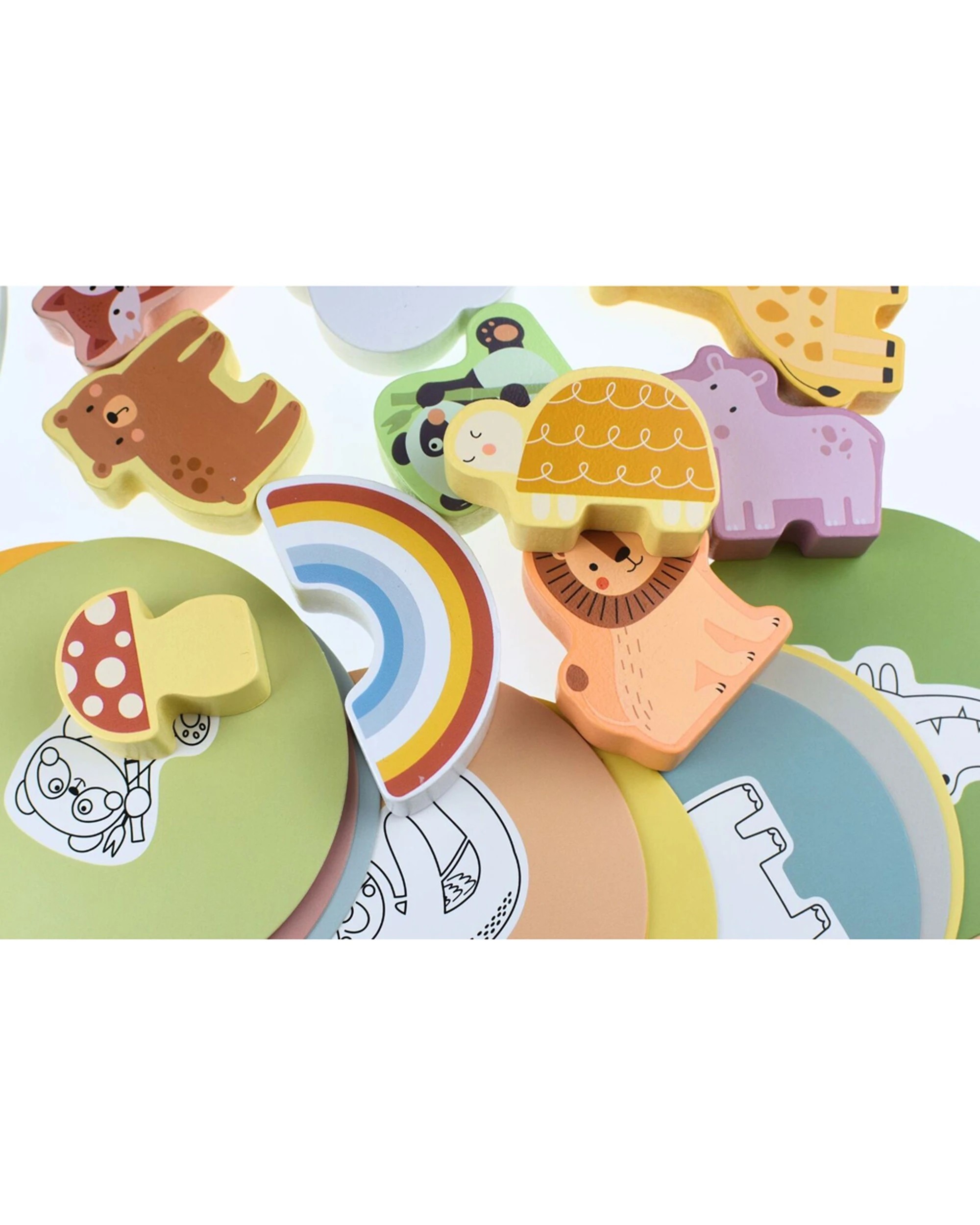 7 Tooky Toy Animal Shape Touch Match Toy Box Bucket Kids Children Playset - Multi, 7 of 7
