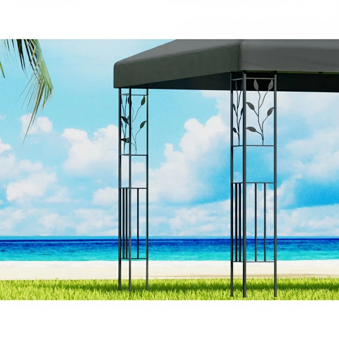 5 Instahut Gazebo 3x3m Marquee Outdoor Wedding Party Event Tent Home Iron Art Shade - Grey, 5 of 6