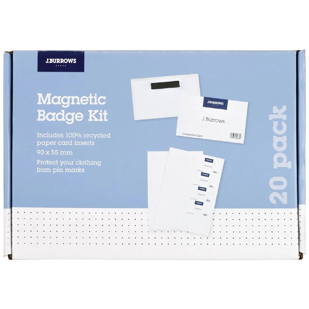 1 J.Burrows Magnetic Badge Kit 20 Pack, 1 of 5