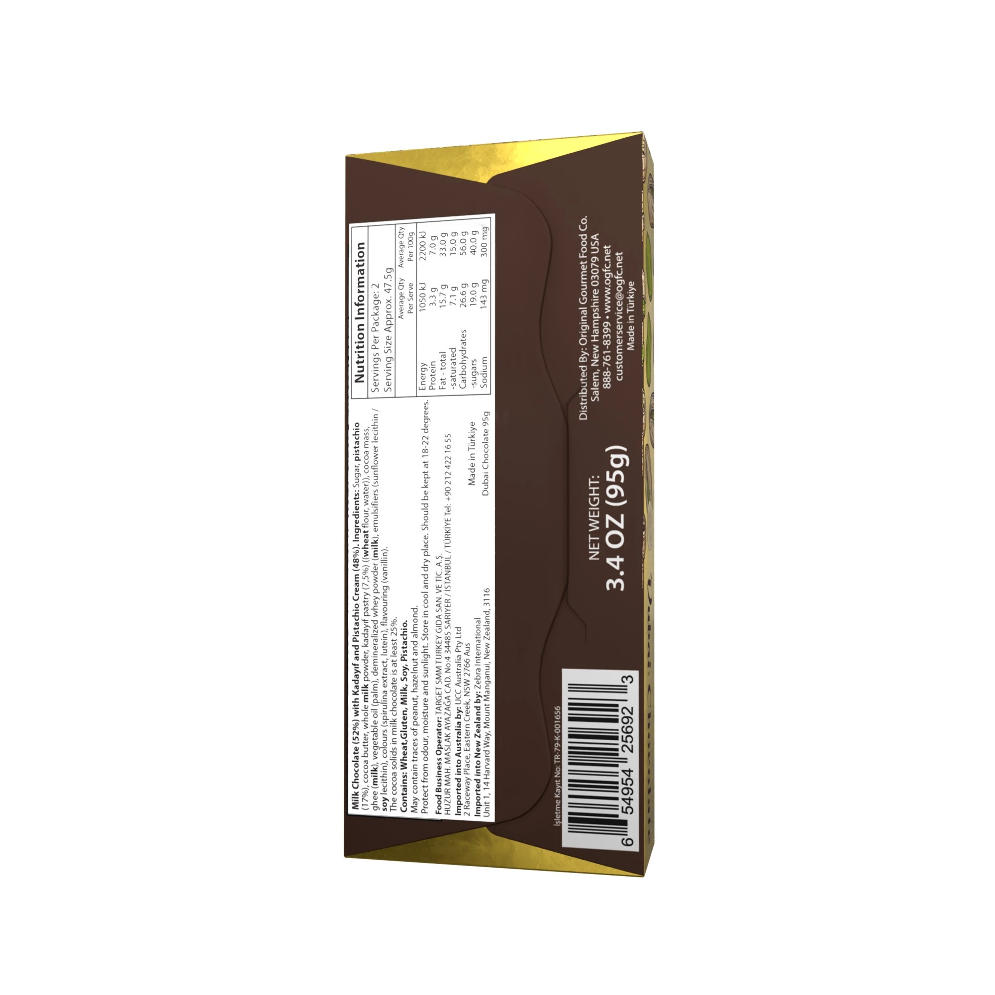 2 Original Gourmet Dubai Milk Chocolate Bar 95g, 2 of 2