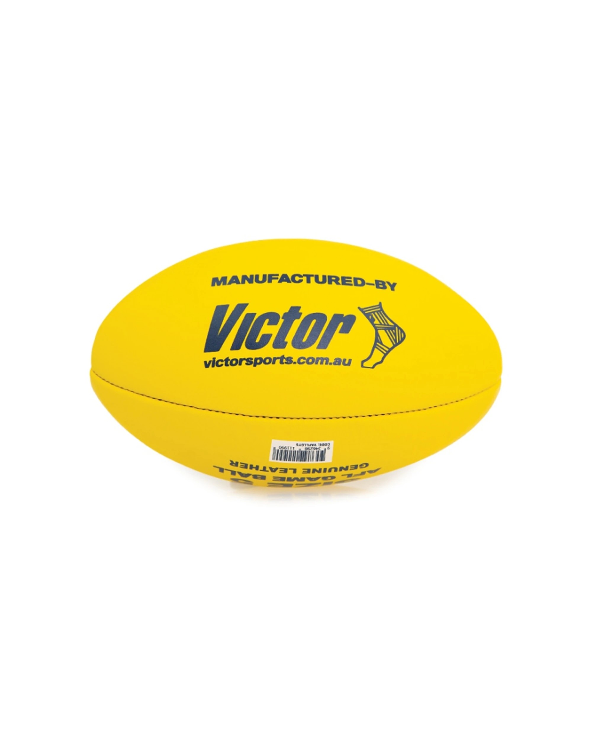 2 Victor Sports AFL Leather Game Ball Quality Material Size 5 - Yellow, 2 of 4