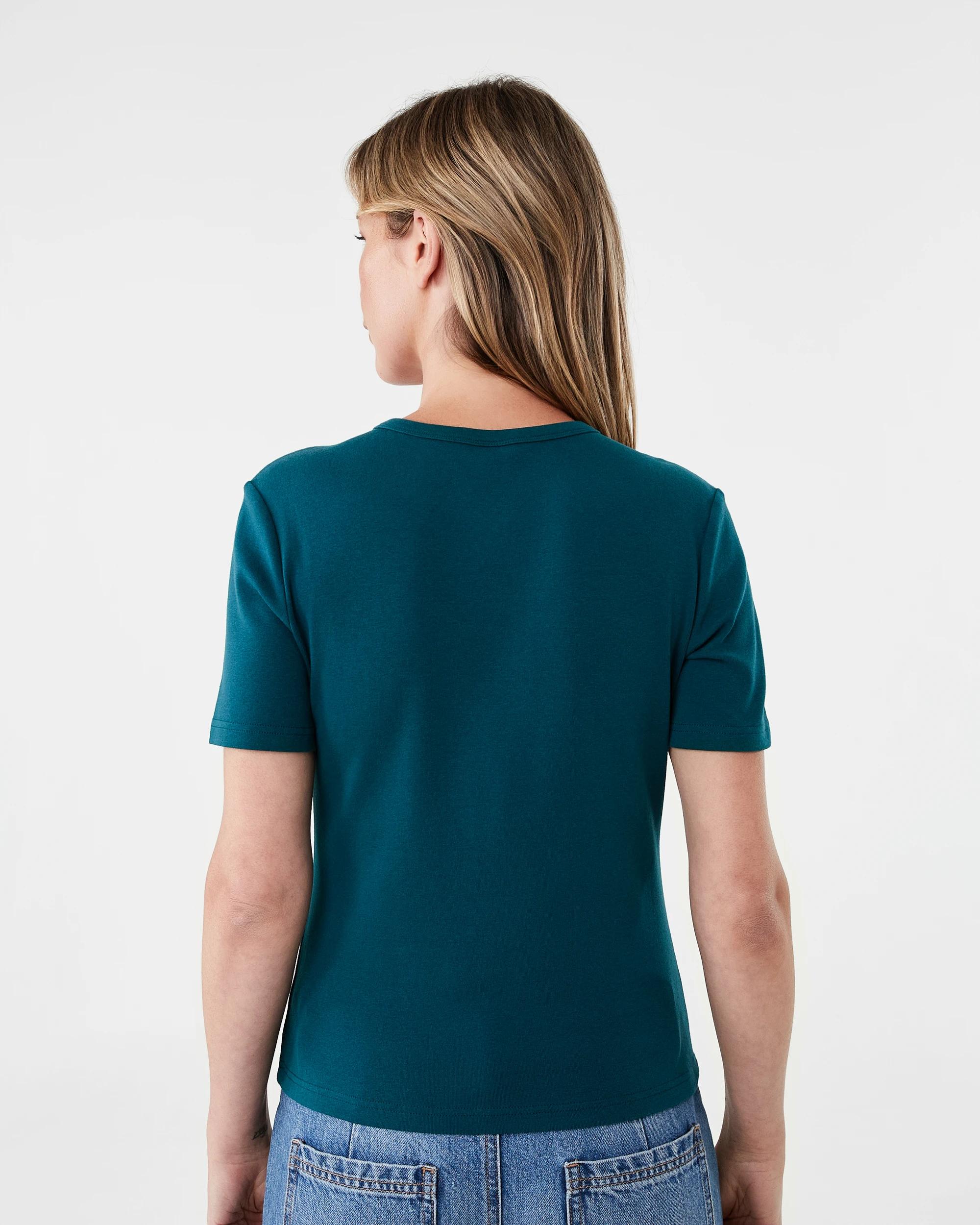 3 Short Sleeve Rib Crew Neck T-shirt Deep Green, 3 of 5