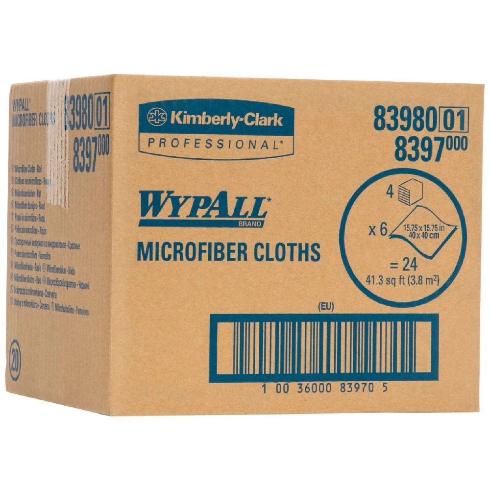 1 WypAll Microfibre Cloths Red 24 Pack, 1 of 2