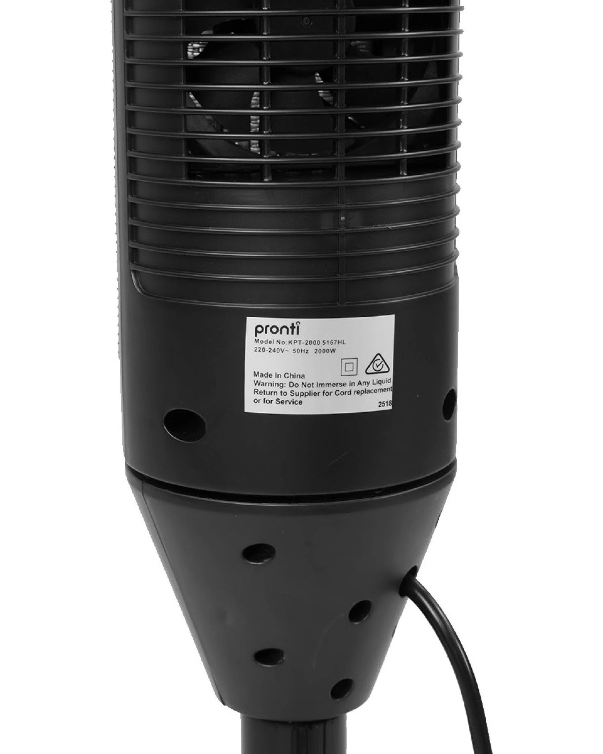 3 Pronti Electric Tower Heater 2000W Ceramic Portable Remote - Black, 3 of 8