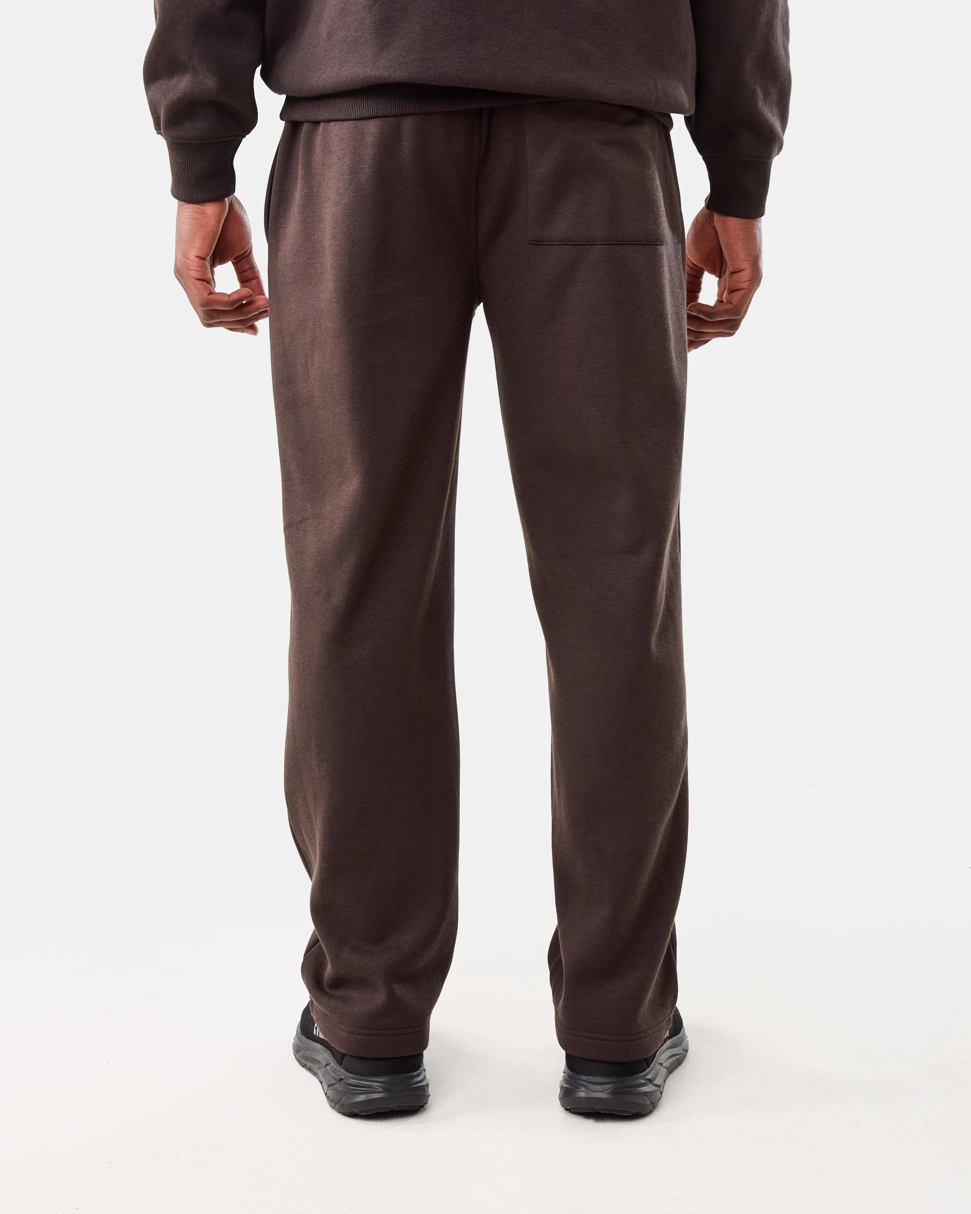 3 Everlast Mens Wide Leg trackpant Choc Brown, 3 of 8