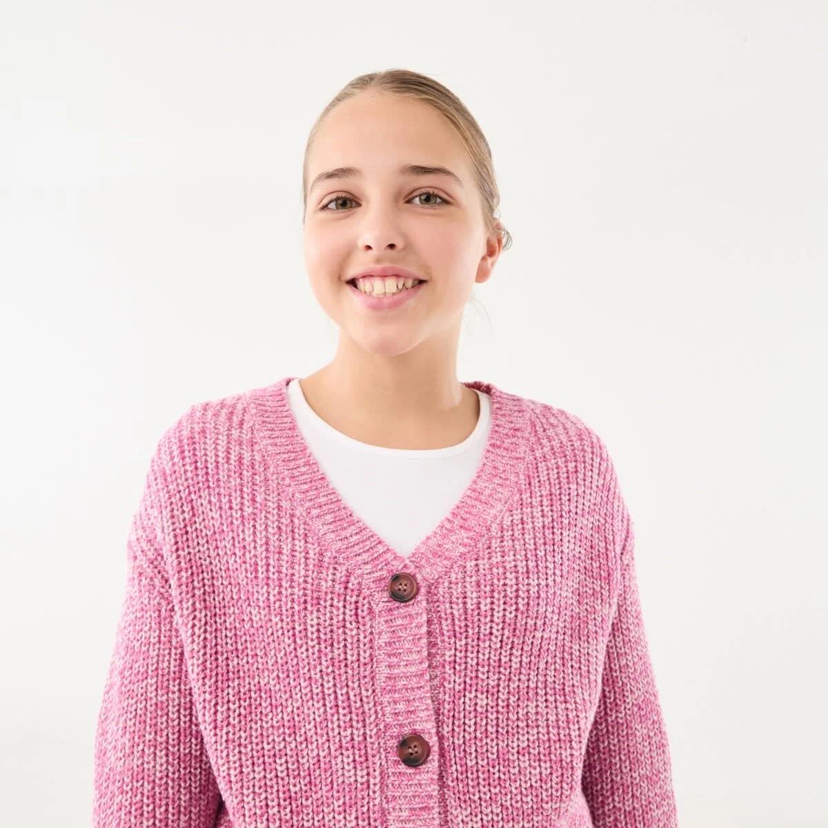 4 Button Through Cardigan Space Pink, 4 of 10