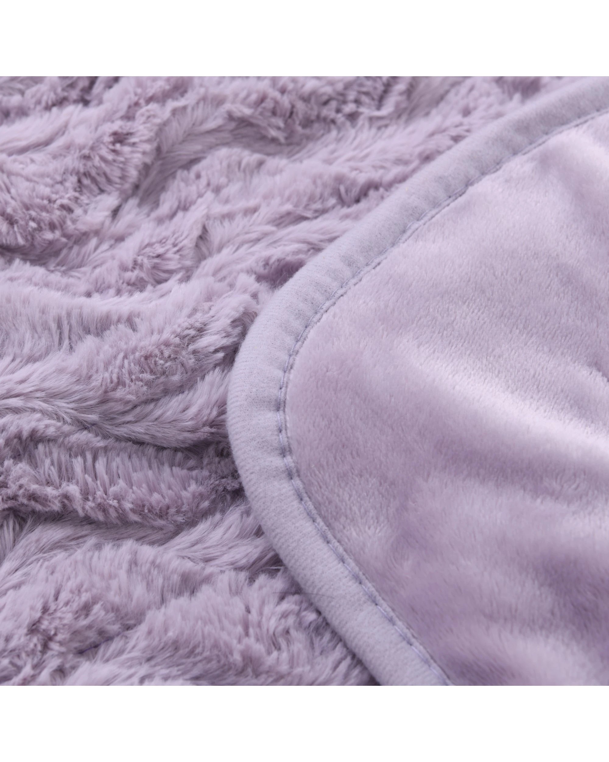 4 Dreamaker Felix 500gsm Faux Fur Heated Throw 130x160cm - Lavender, 4 of 7