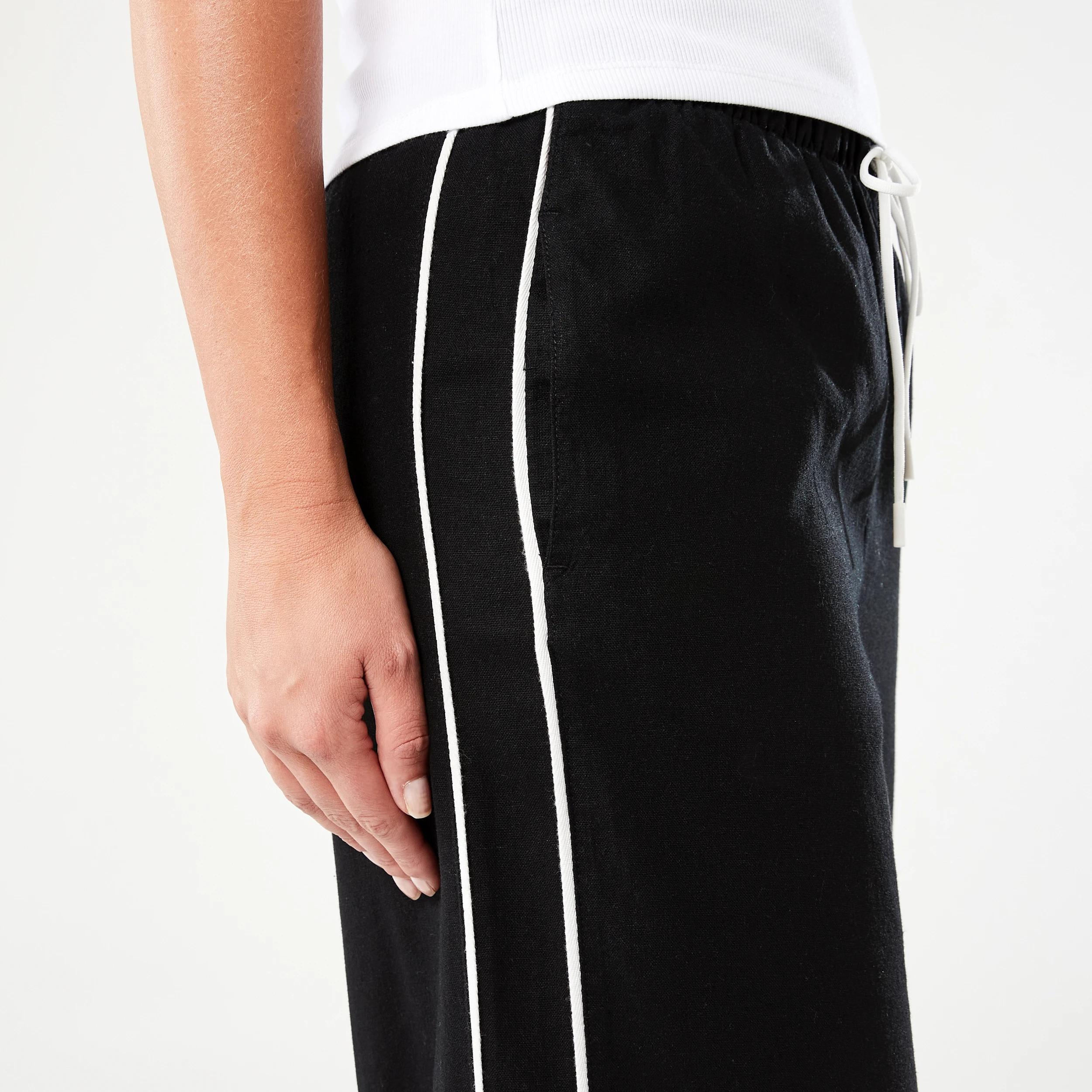 6 Wide Side Stripe Pants BLACK, 6 of 6