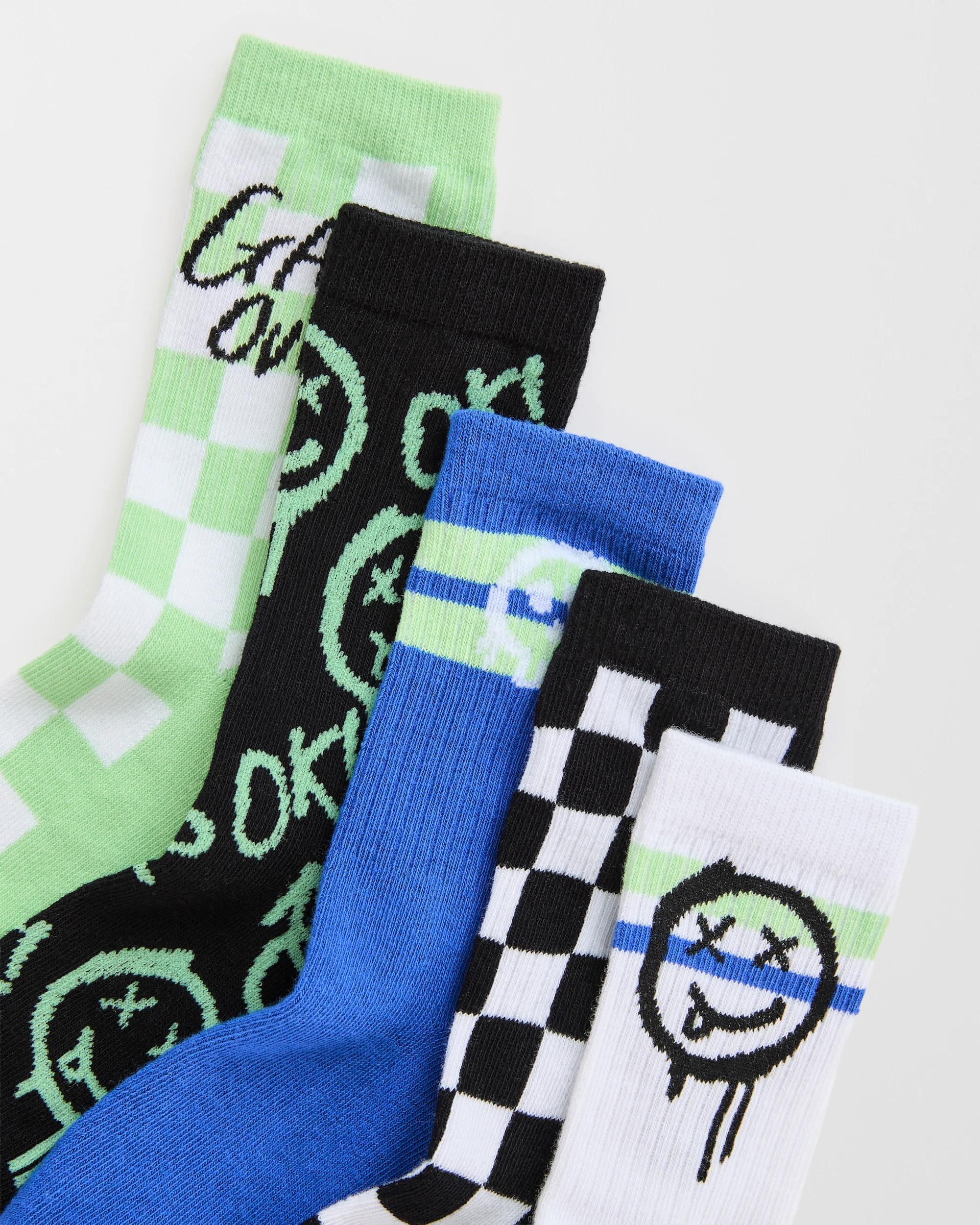 2 Maxx 5 Pack Boys Crew Socks FACE, 2 of 3