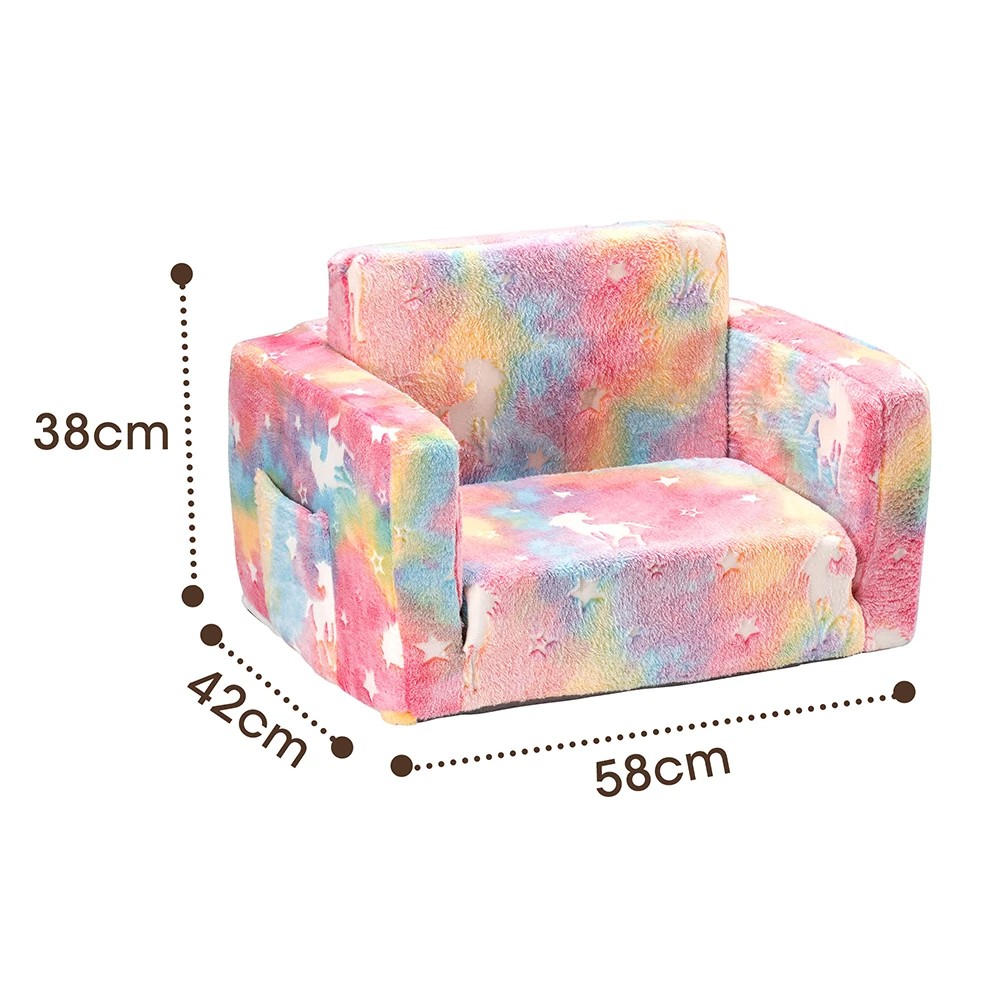 2 Playpals 2-in-1 Kids Sofa Convertible Couch Fold Out Toddler Sofa - Pink, 2 of 3