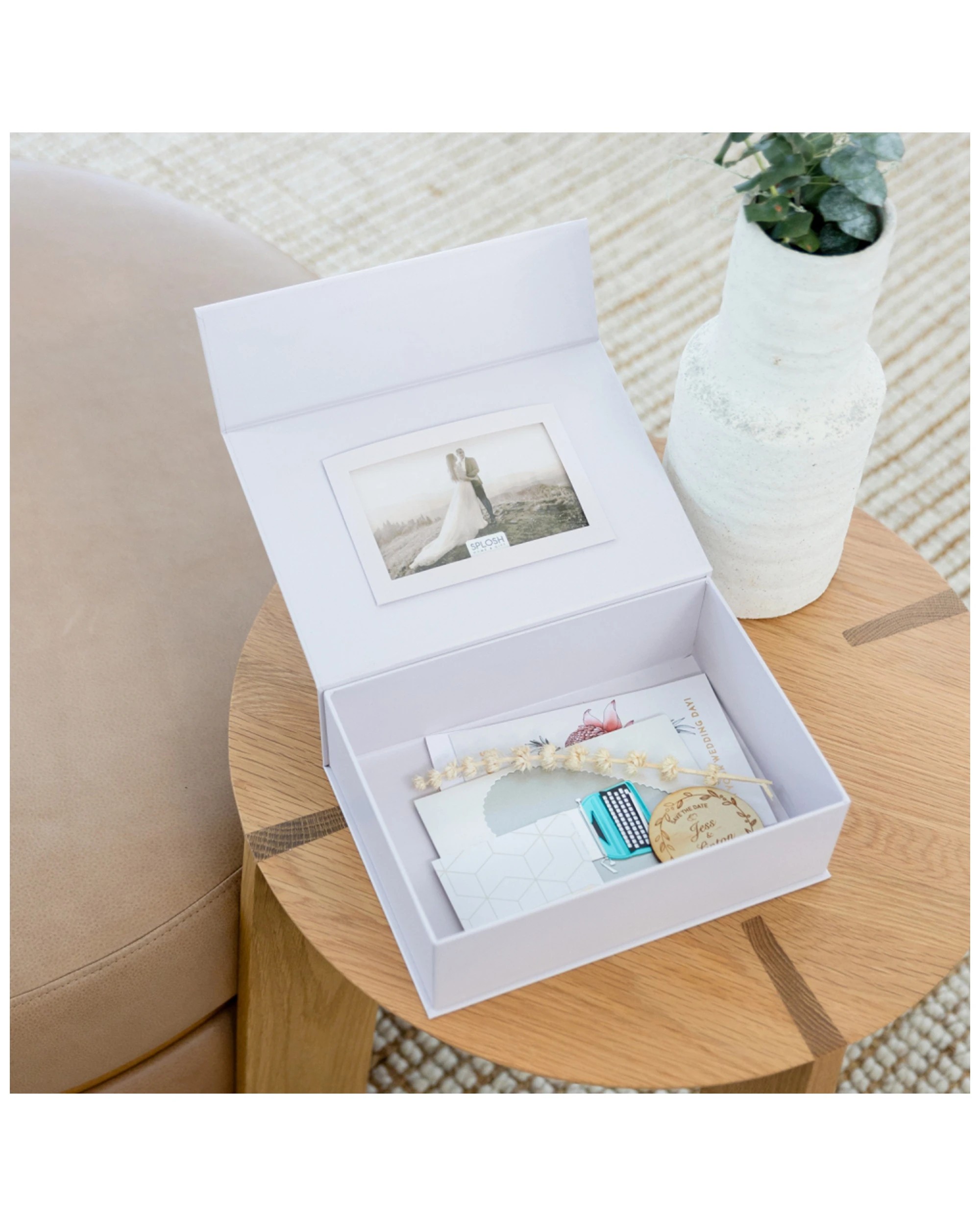 2 Splosh Floral Our Wedding Memories Couple Keepsake Box W/ Magnet Lid 25x18cm
 - Pink, 2 of 8