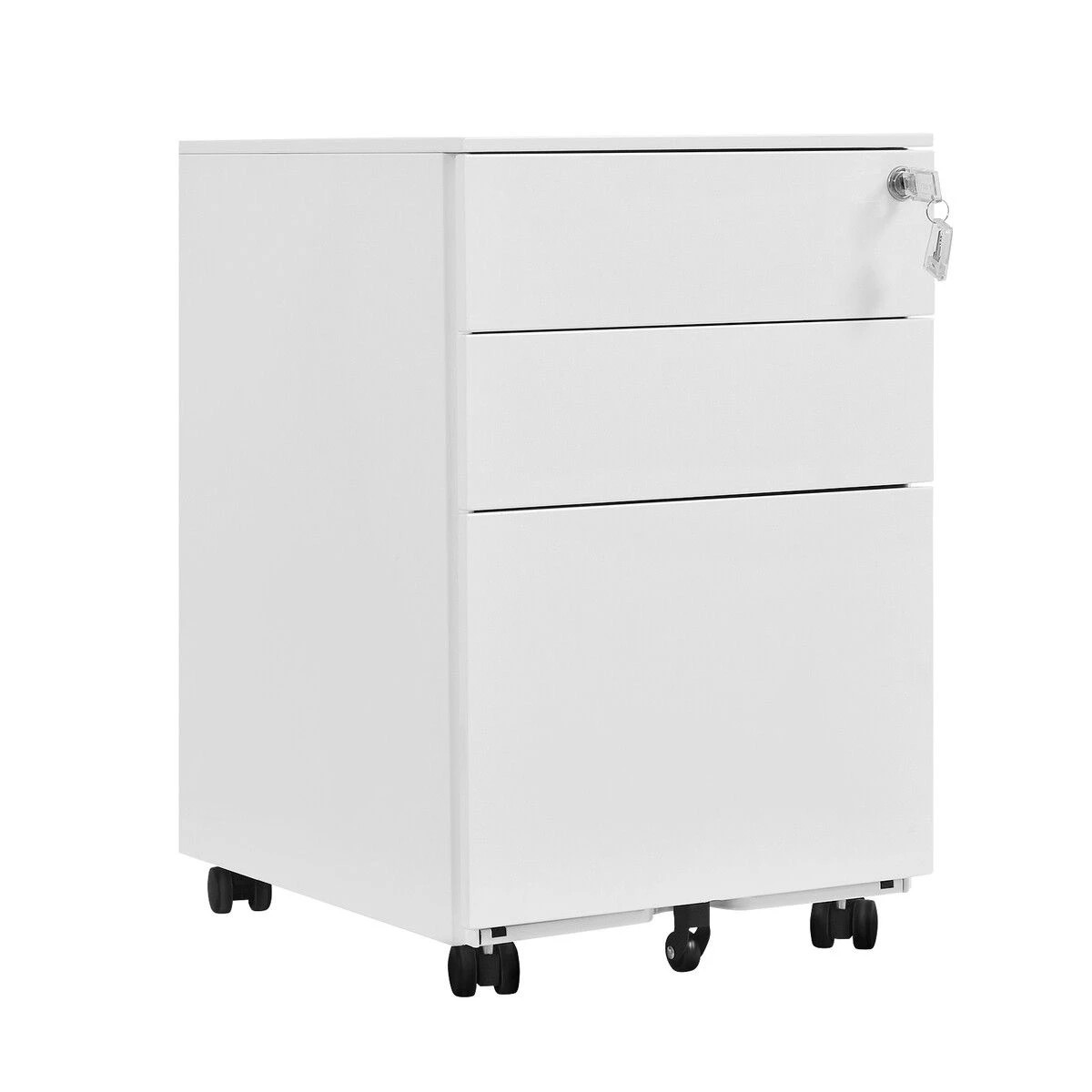 1 Ausway Steel File Cabinet 3 Drawers Metal Office Under Desk, 1 of 3