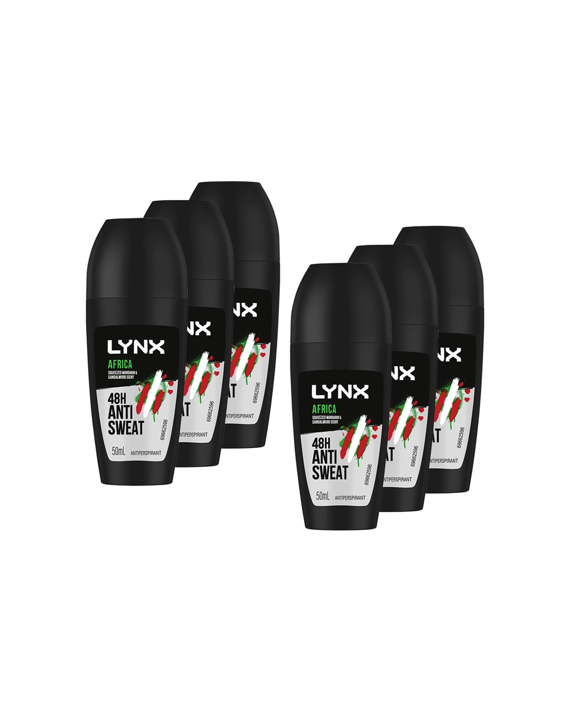 1 Lynx Africa 6PK Antiperspirant Roll-On 50ml 48Hr Modern Masculine Fragrance - Multi, 1 of 2