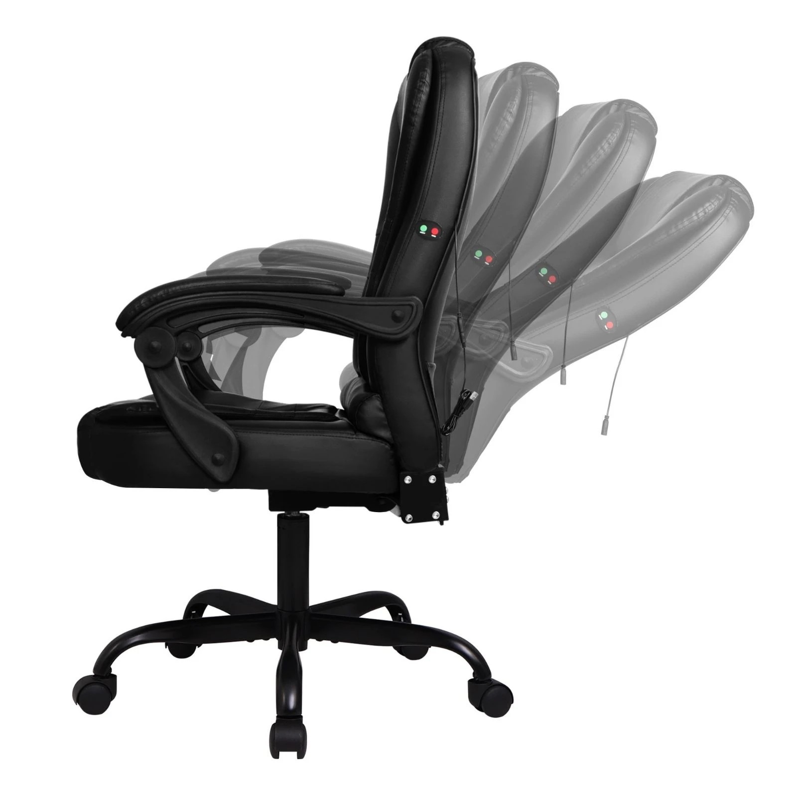 5 Alfordson Massage Office Chair Executive Recliner Gaming Racing Seat PU Leather - Black, 5 of 10