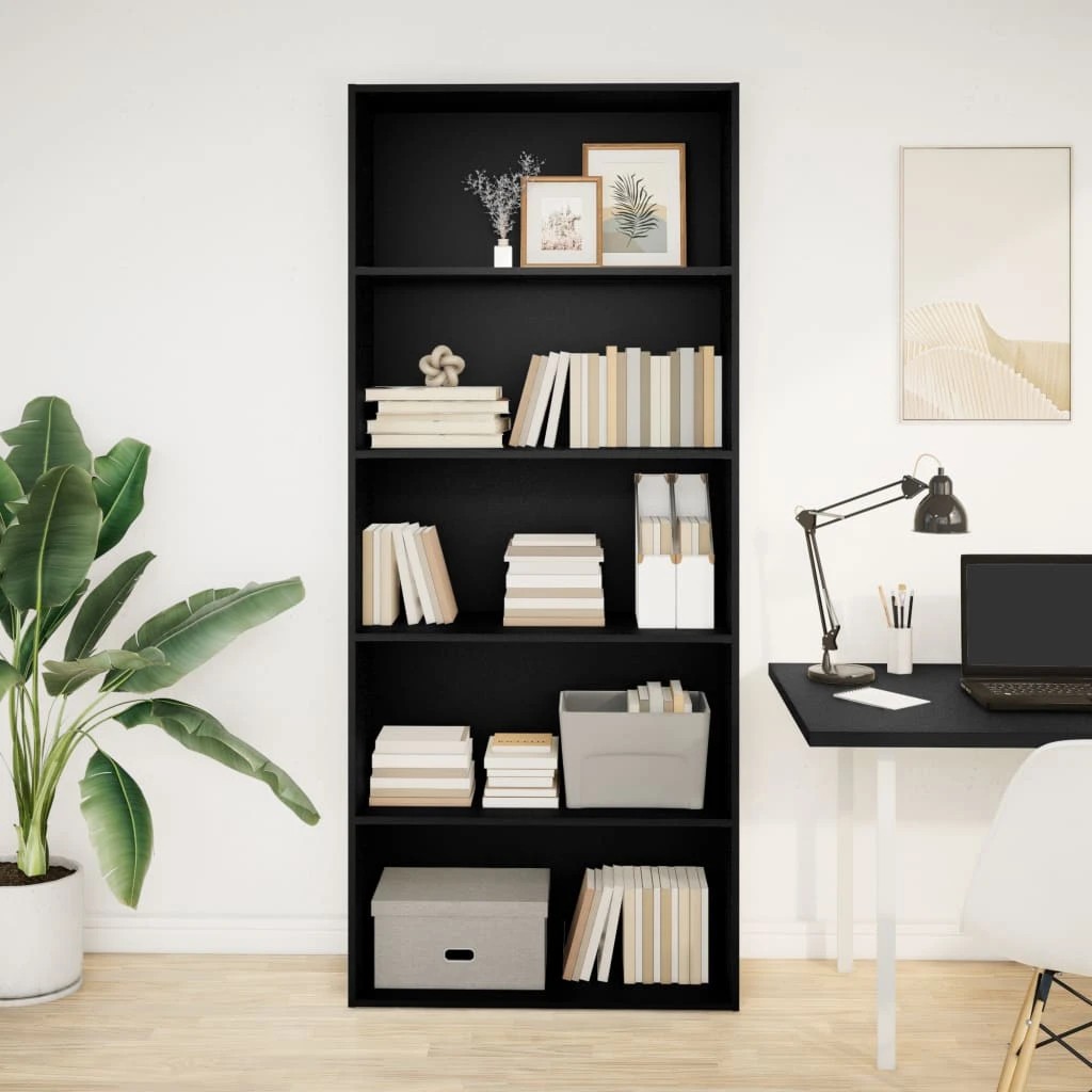 3 vidaXL Modern Freestanding Bookshelf Ample Storage - Black, 3 of 10