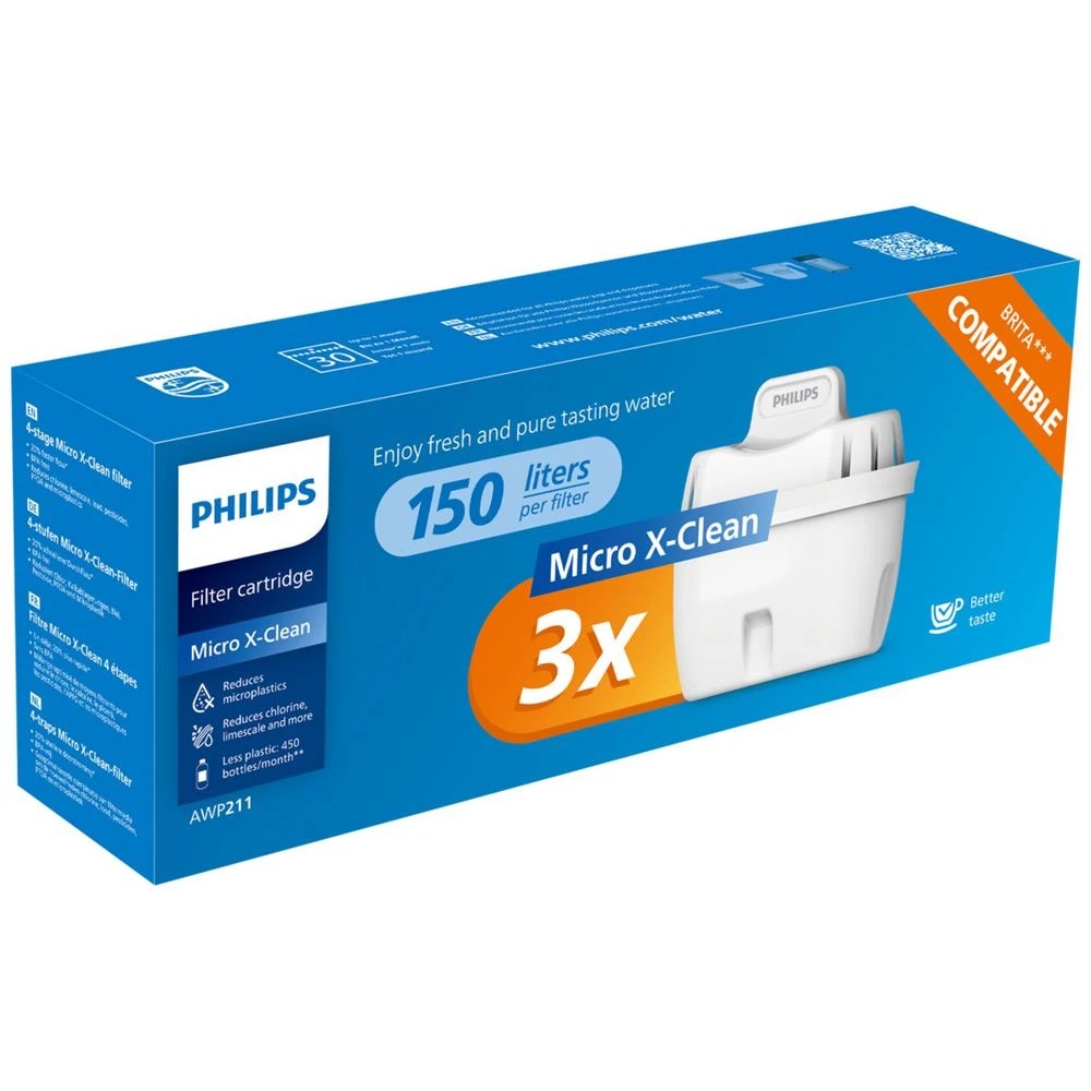 1 Philips Micro X-Clean Jug Filter 3 Pack, 1 of 10