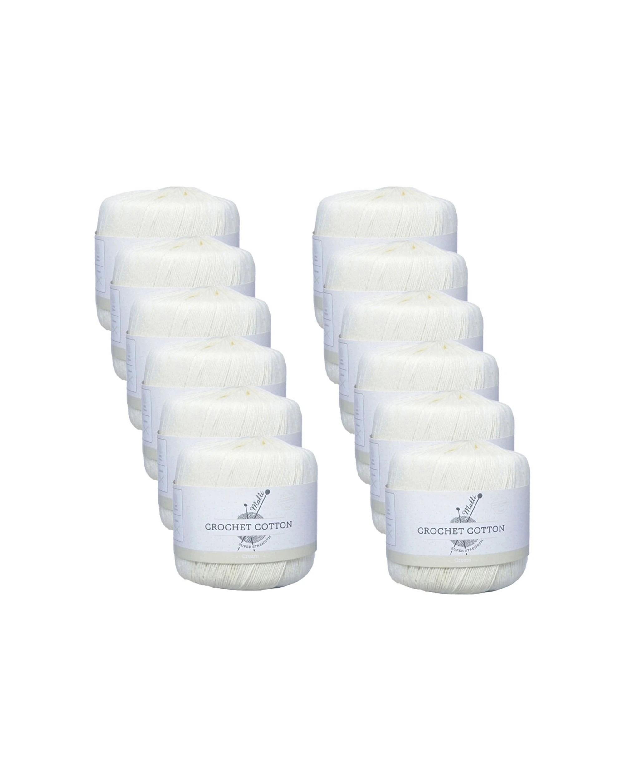 1 Malli 12PK Super Strength 100% Cotton Crochet Knitting Yarn 3ply 50g, 1 of 1