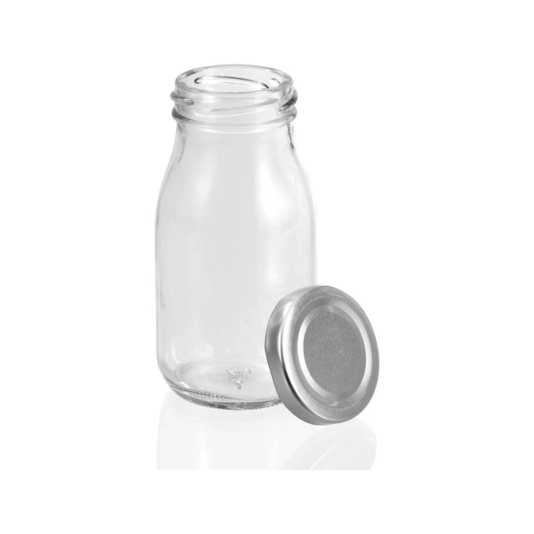 4 Lemon & Lime 200ml Glass Milk Bottle Container Storage W/ Screw Top Lid Assorted
 - Multi, 4 of 5