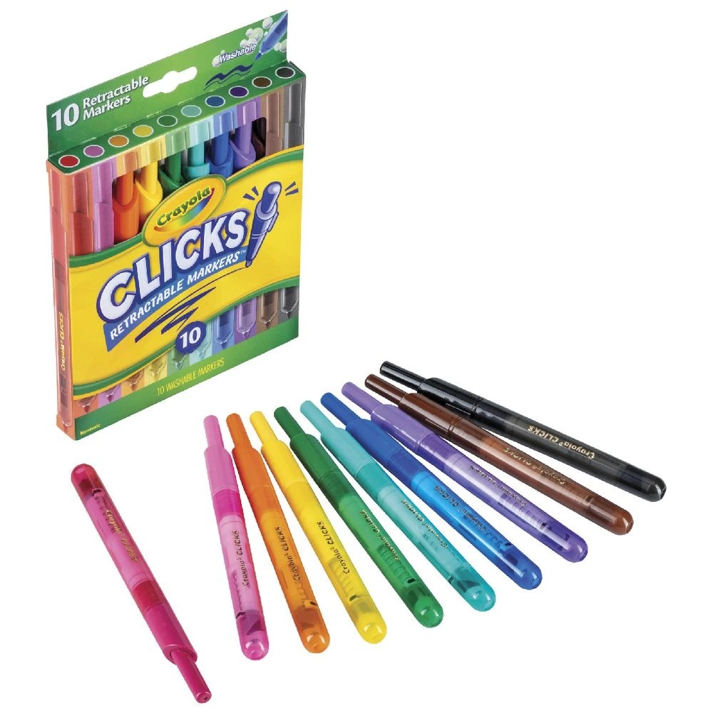 2 Crayola Clicks Washable Retractable Markers 10 Pack Assorted, 2 of 6