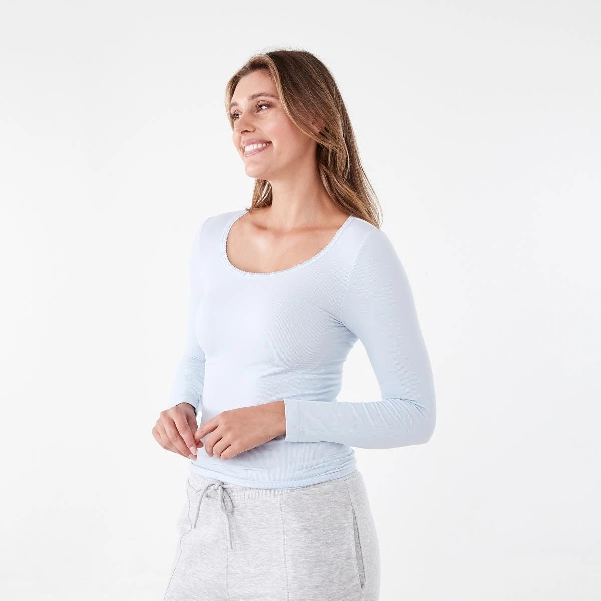 2 Long Sleeve Ribbed Thermal Top Halo Blue, 2 of 5