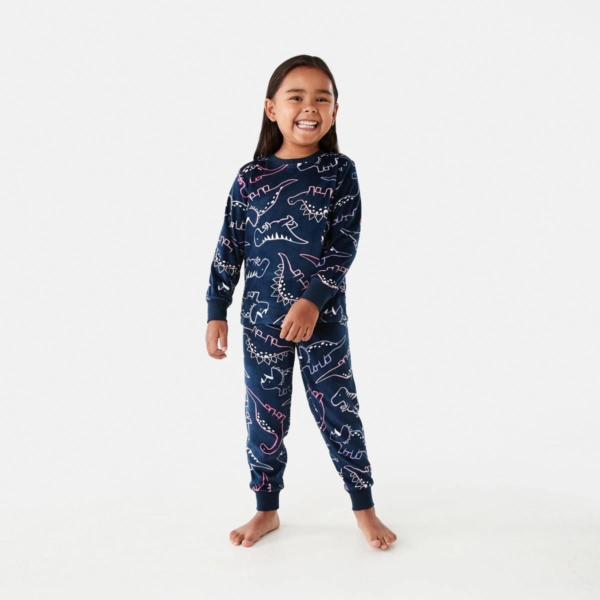 1 Super Soft Pyjama Set Nvy Dino, 1 of 8