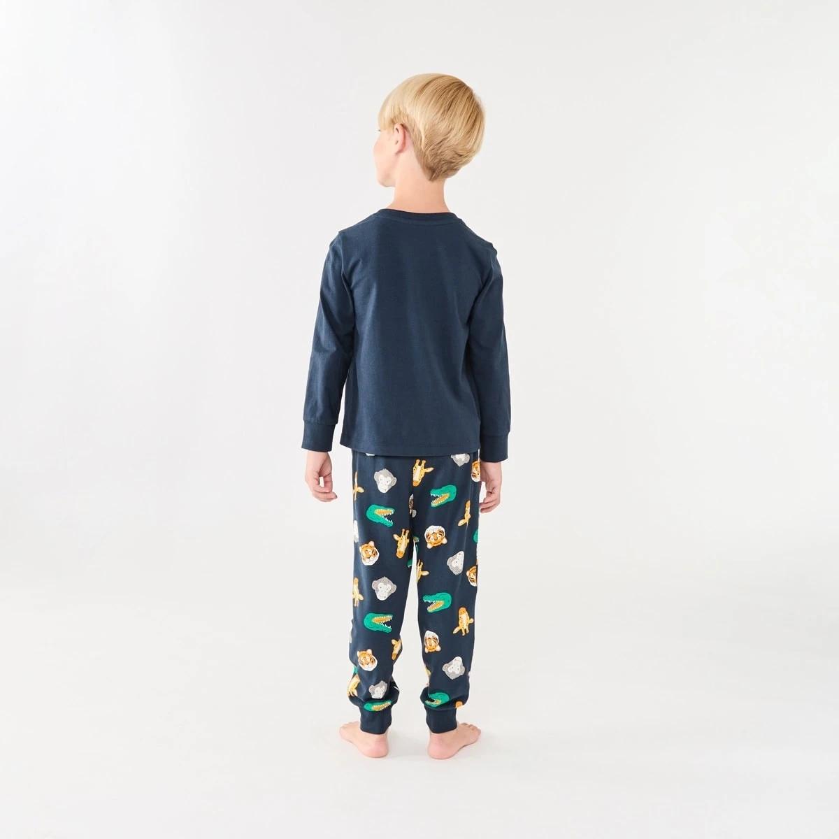2 Jersey Pyjama Set Nvy Animal, 2 of 10