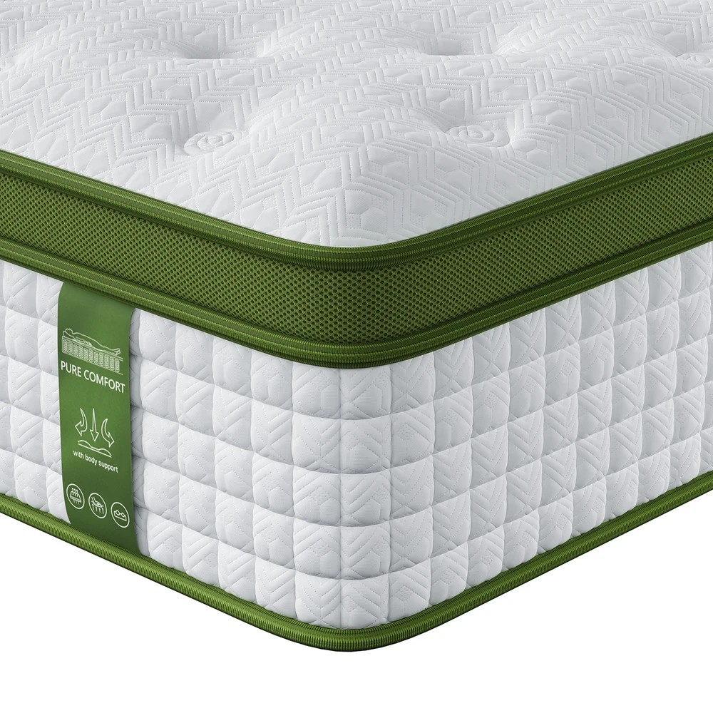2 BedStory Queen Mattress 34cm Medium  Hybrid Mattress for Pressure Relief Motion Isolation - Queen Bed - White, 2 of 10