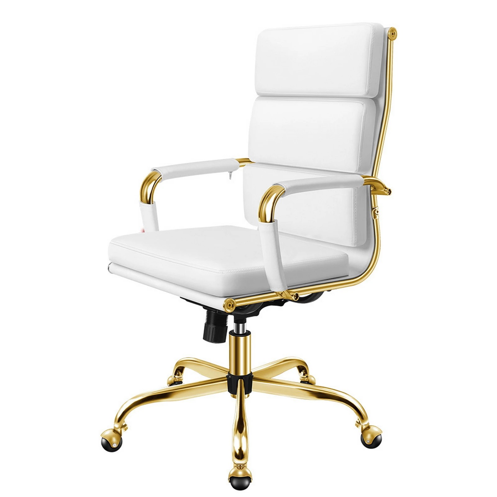 1 Alfordson Office Chair Ergonomic Paddings Executive Computer Work Seat High Back - White, 1 of 10
