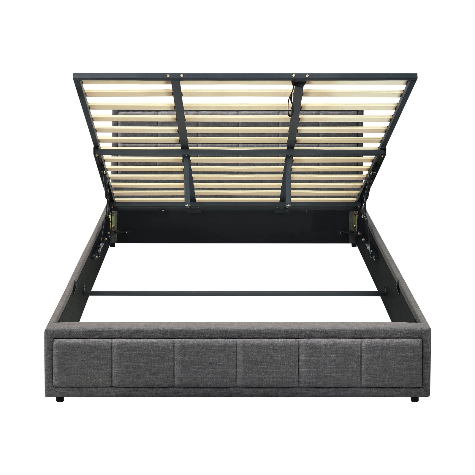 8 Oikiture King Bed Frame Gas Lift Storage Base
 - Grey, 8 of 10