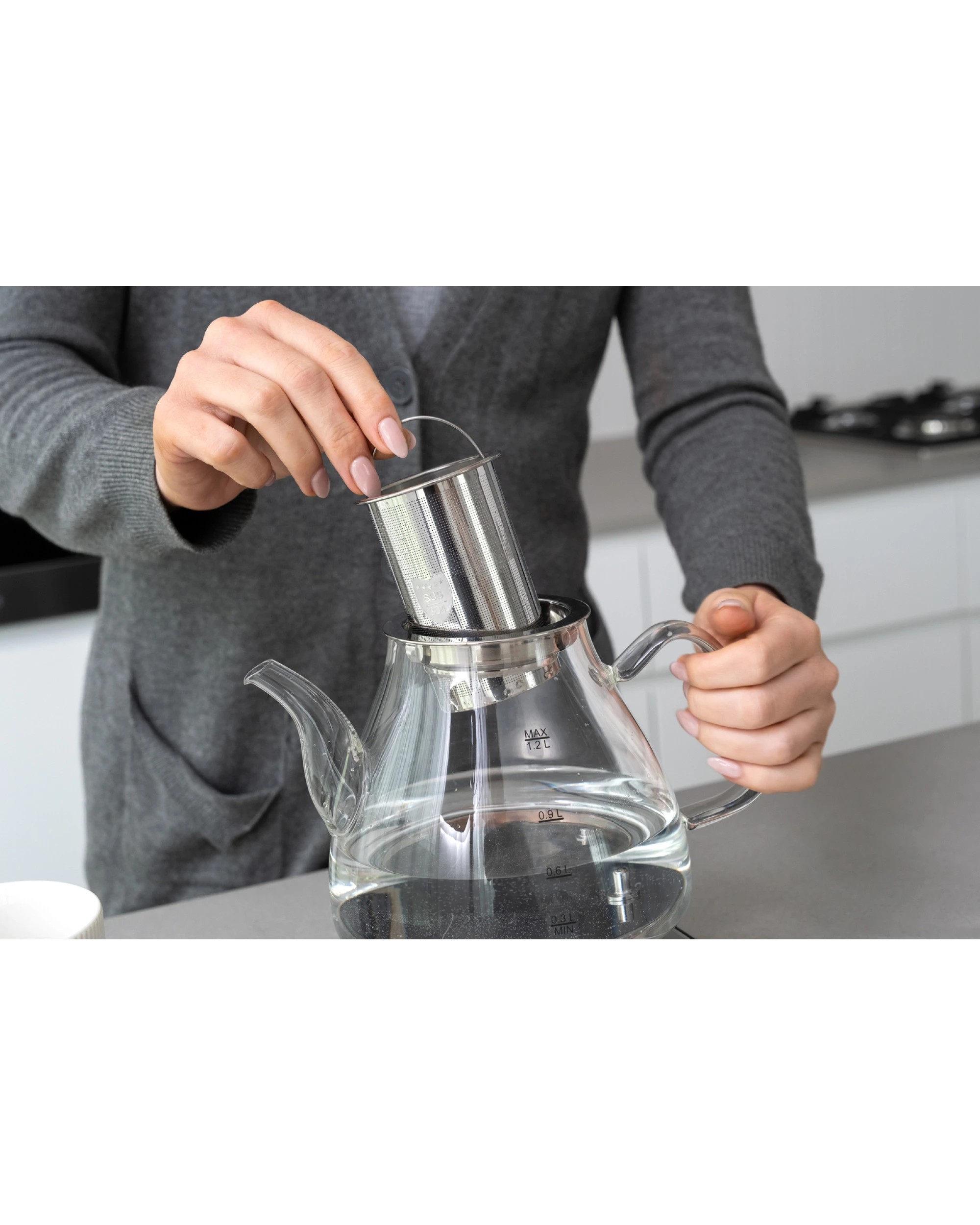 5 Healthy Choice Electric 800w 1.2l Digital Glass Kettle W/tea Infuser/keep Warm
 - Silver, 5 of 6