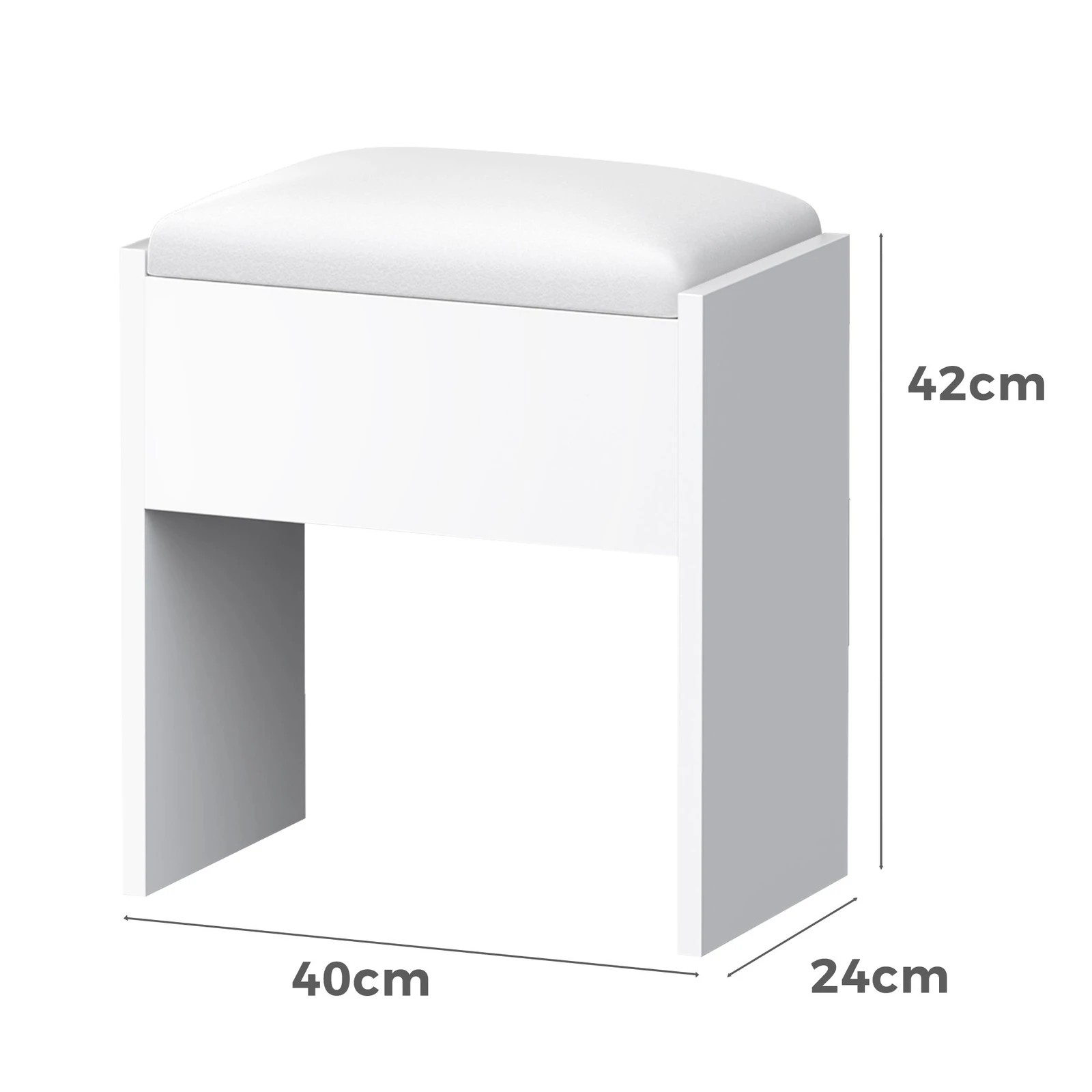 9 Alfordson Dressing Table Stool Set Makeup Mirror LED Vanity Desk 7 Drawers - White, 9 of 10