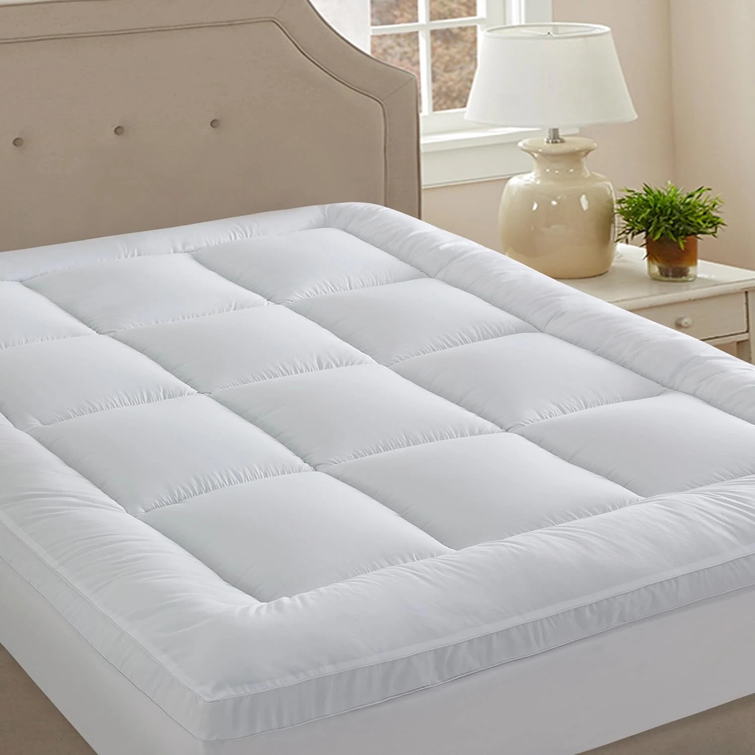 2 Gioia Casa 1000GSM Mattress Topper Extra Thick Plush Breathable - King Bed, 2 of 4