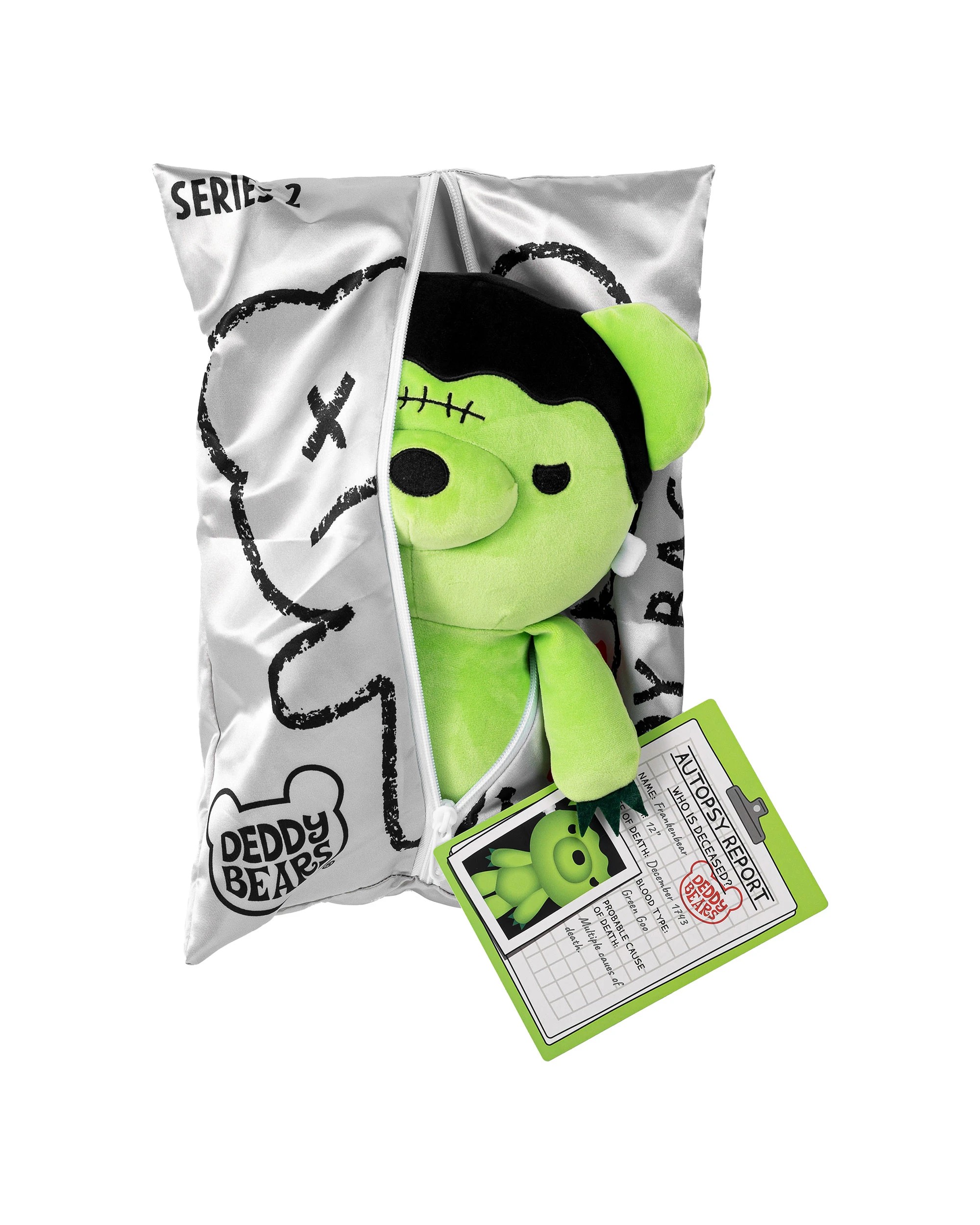 1 Deddy Bears - Frankenbear, Series 2, Plush in Bag, Soft Toy, Green, 30cm (Height) - Green, 1 of 4