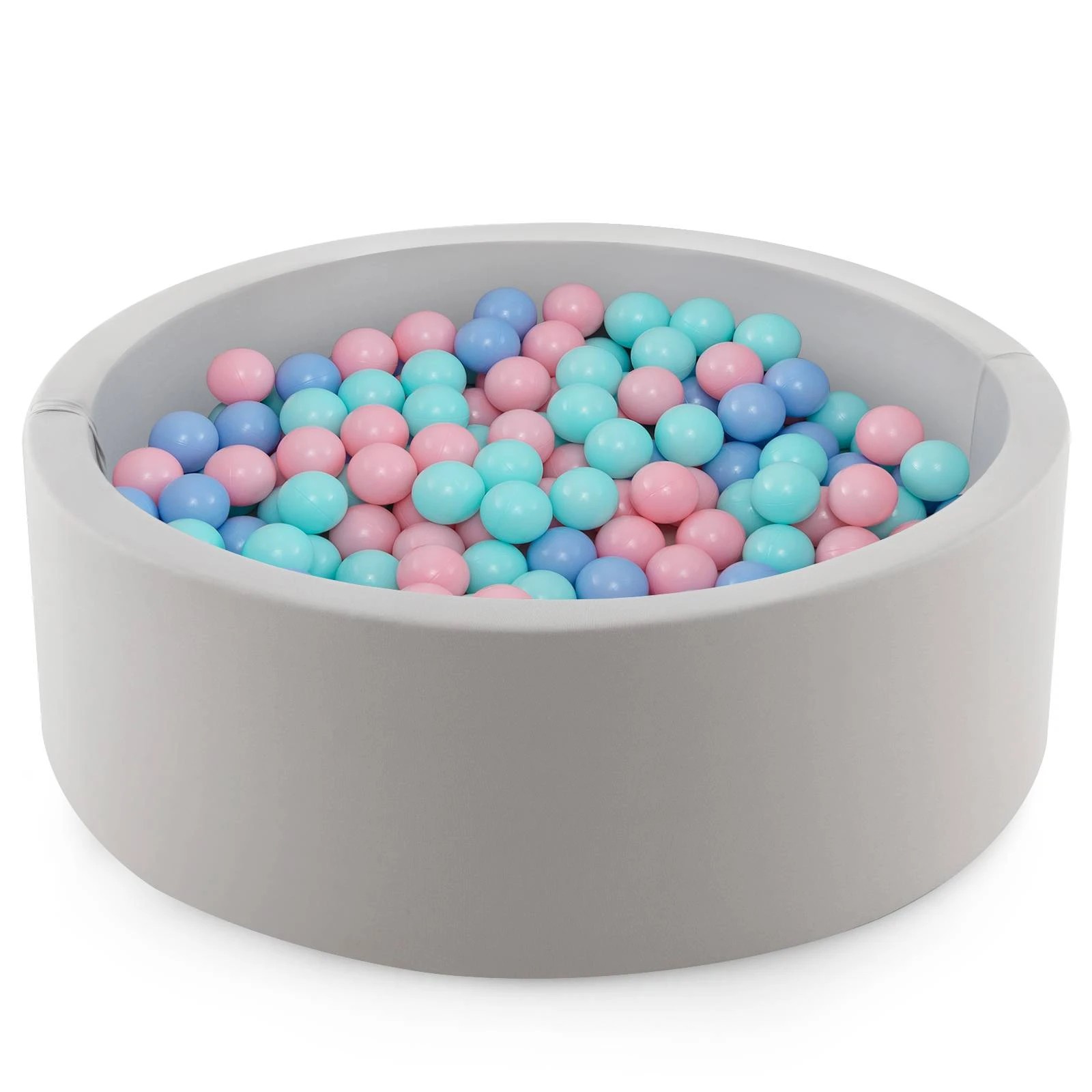 1 Costway Ball Pit Pool Foam Ball Pit Soft Round Ball Pit Ocean Ball - Pink, 1 of 2
