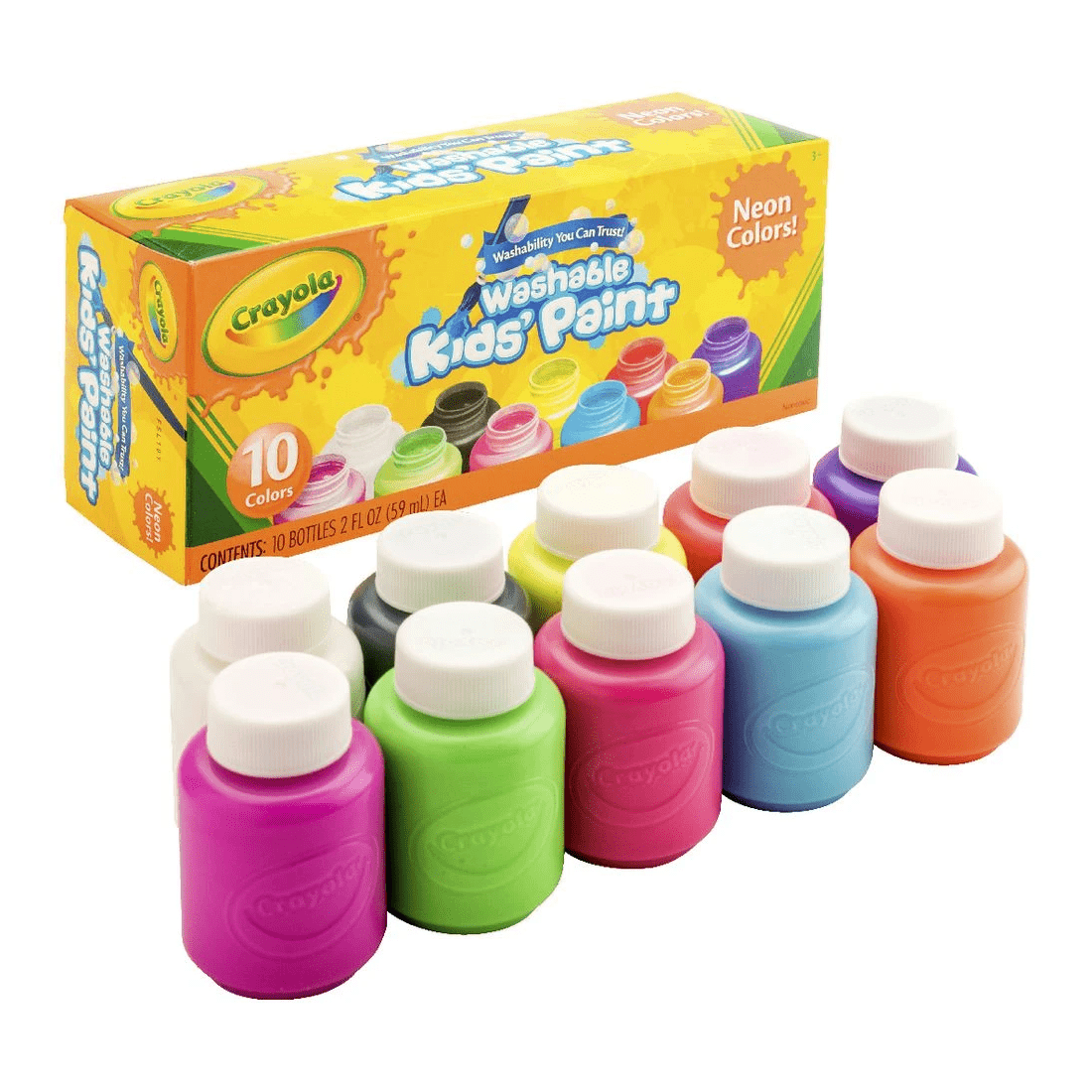 2 Crayola Washable Neon Paints 10 Pack, 2 of 3