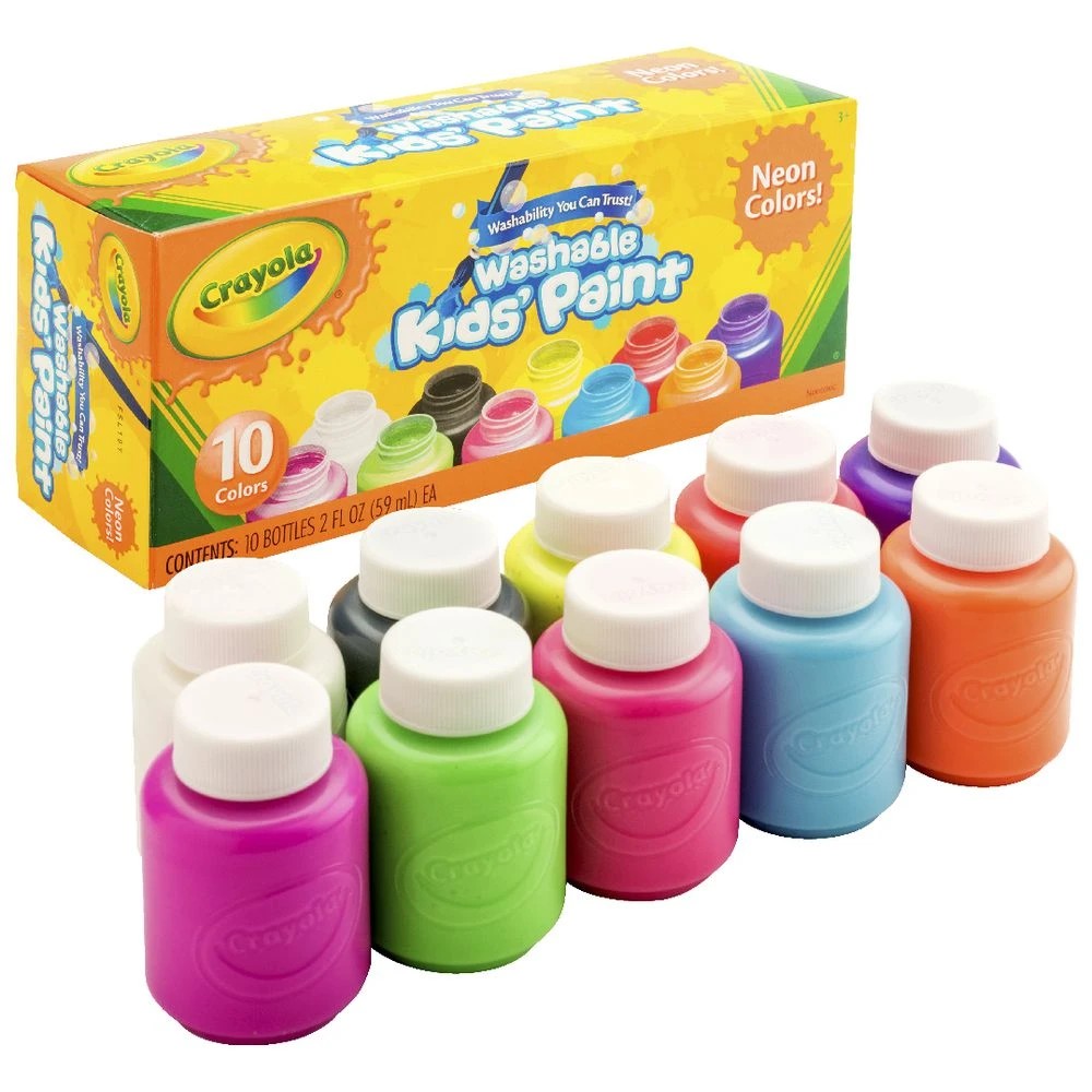 2 Crayola Washable Neon Paints 10 Pack, 2 of 3