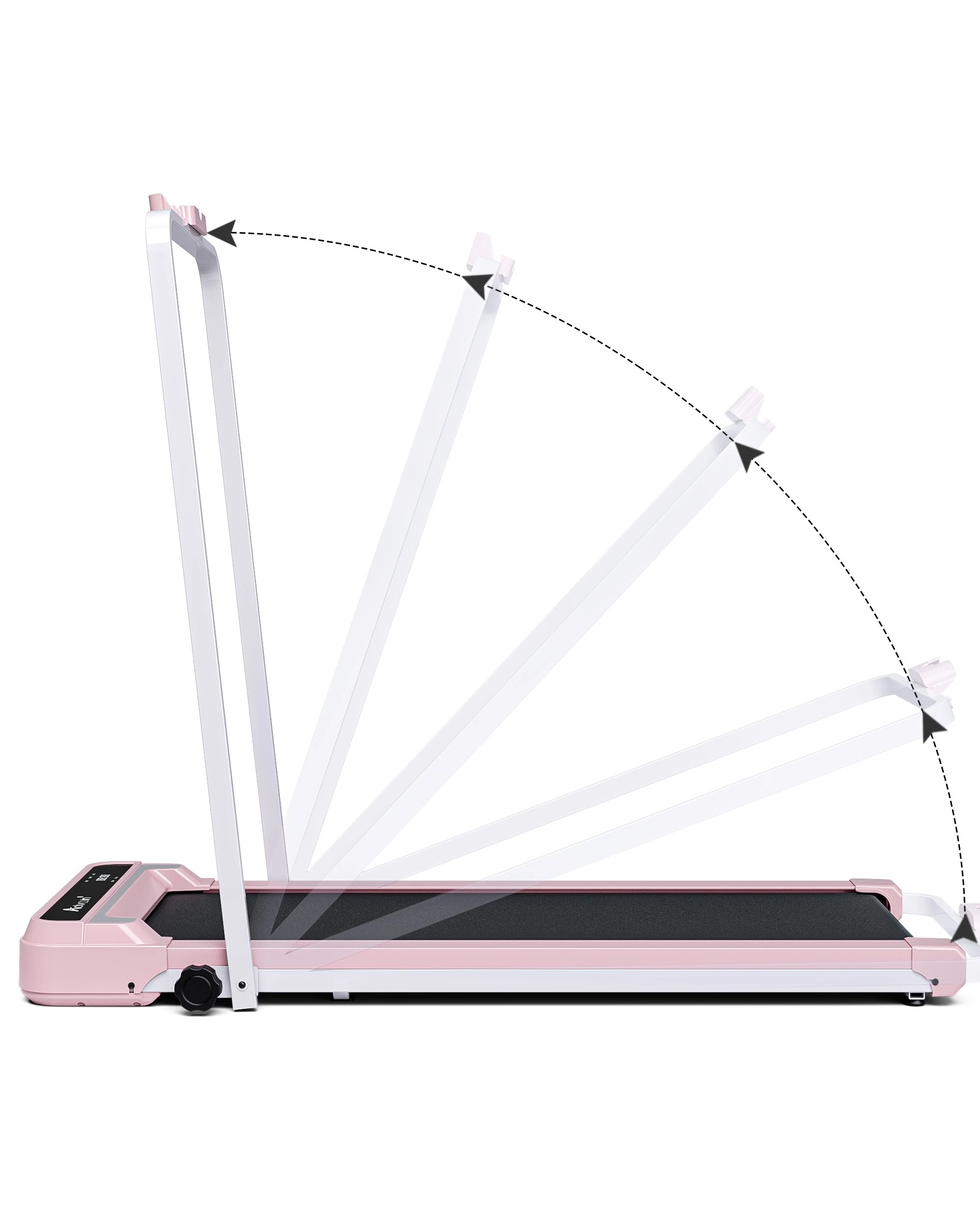 4 Advwin Foldable Electric Treadmill Under Desk Walking Pad with Handle Pink - Pink, 4 of 6