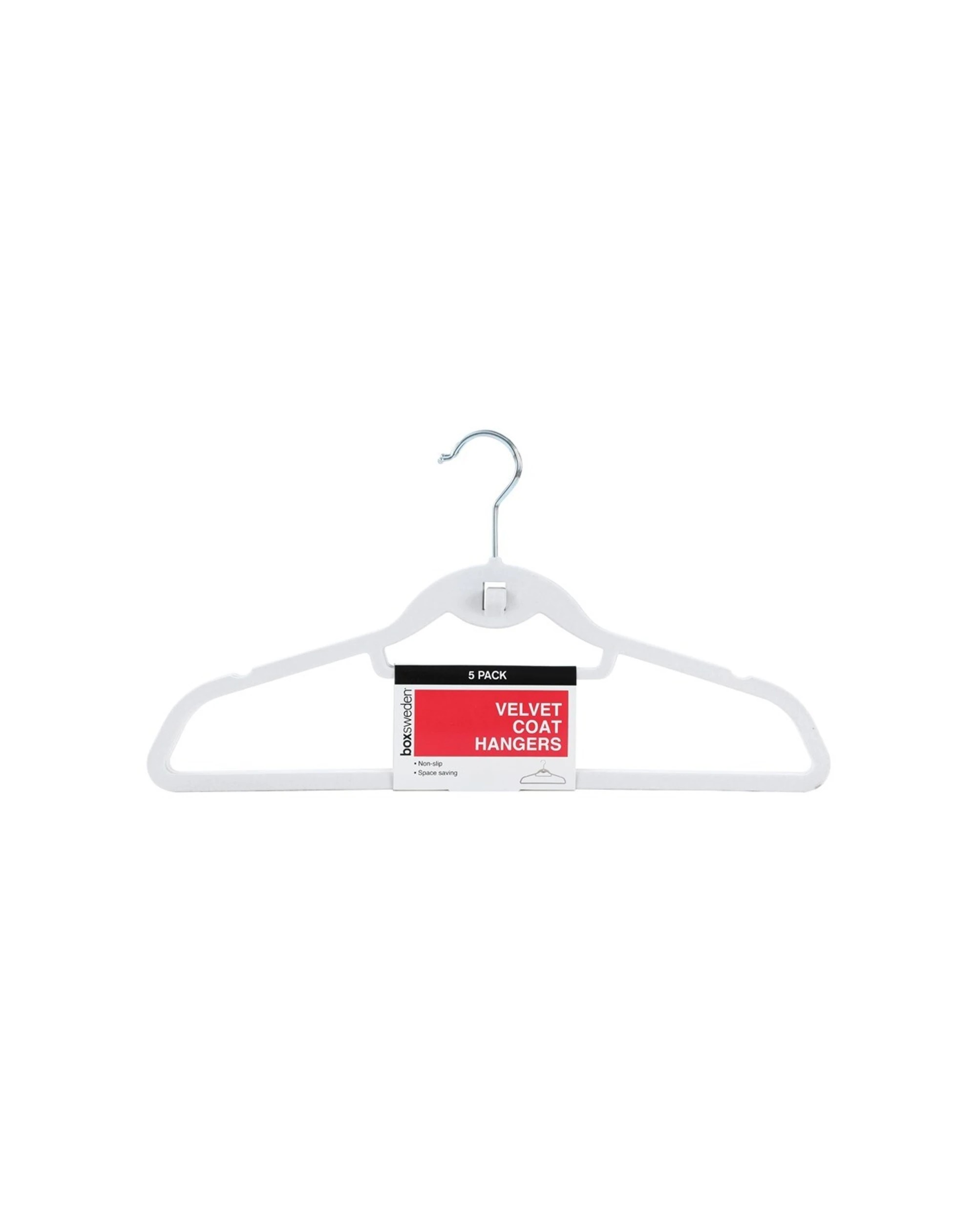 2 Boxsweden 15PK Velvet Hangers 44.5cm Non-Slip Space Saving Durable - White, 2 of 4