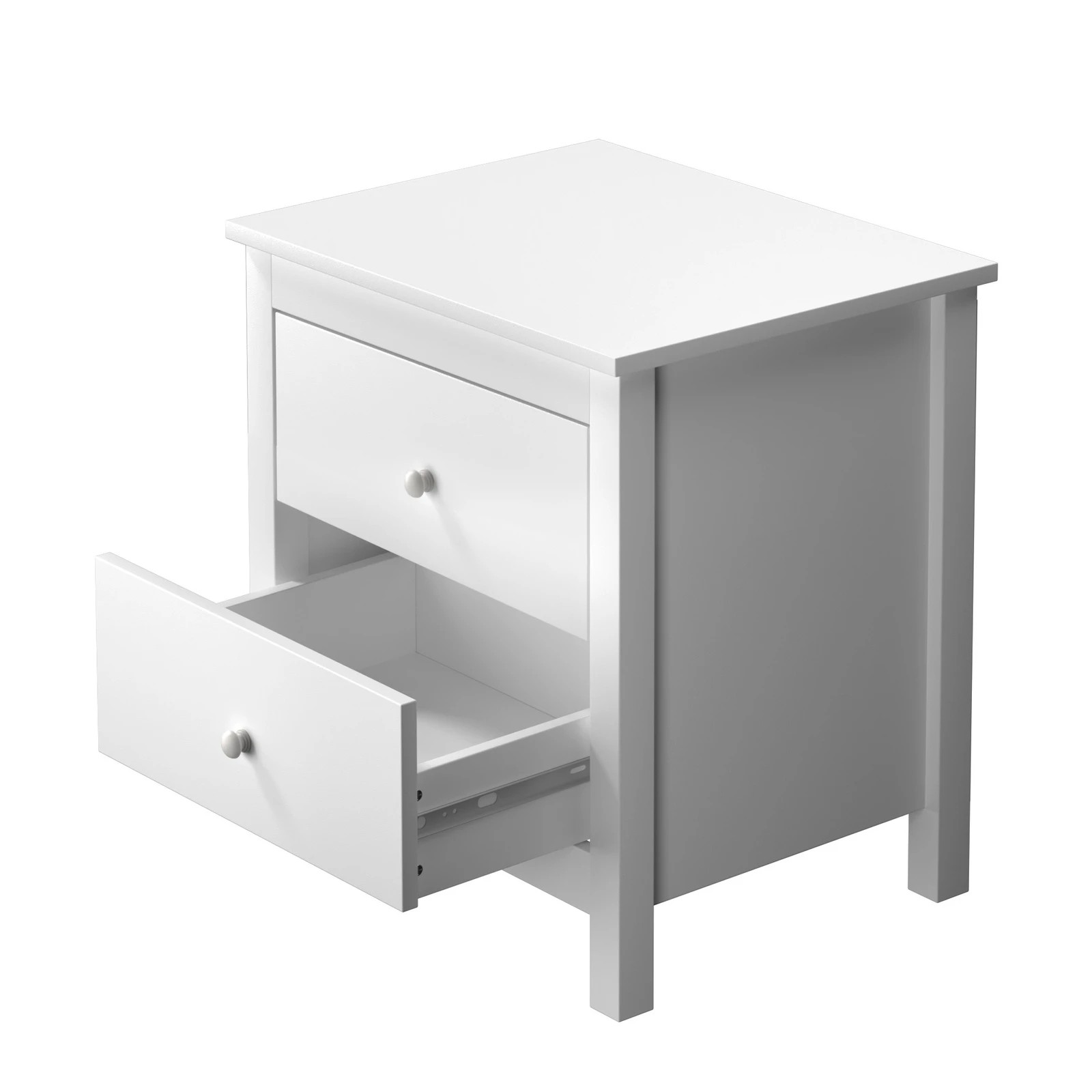 7 Oikiture Bedside Tables Set of 2 Nightstand Side Table Storage Cabinet 2 Drawers - White, 7 of 9