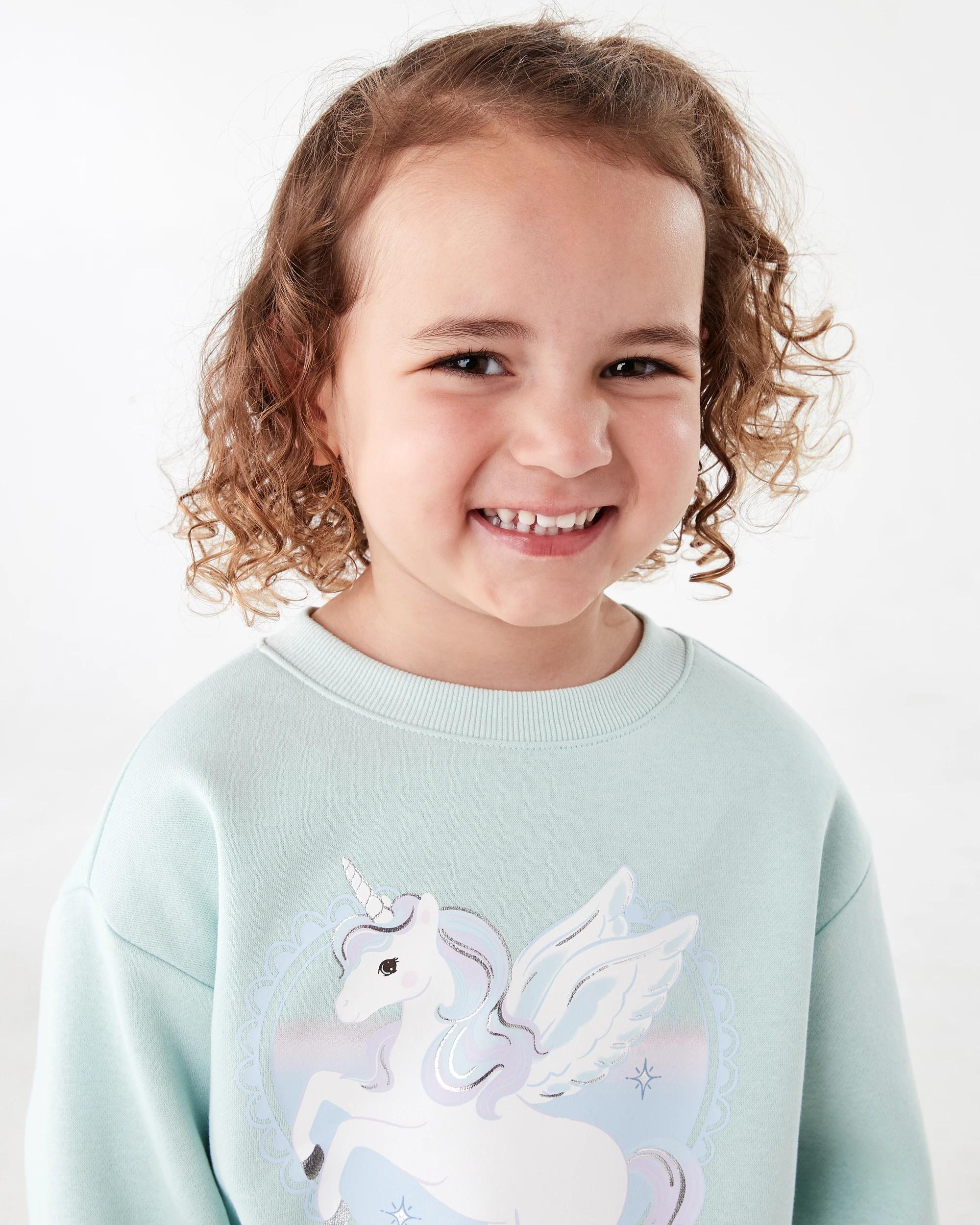 3 Print Crew Sweater Grn Uncrn, 3 of 8