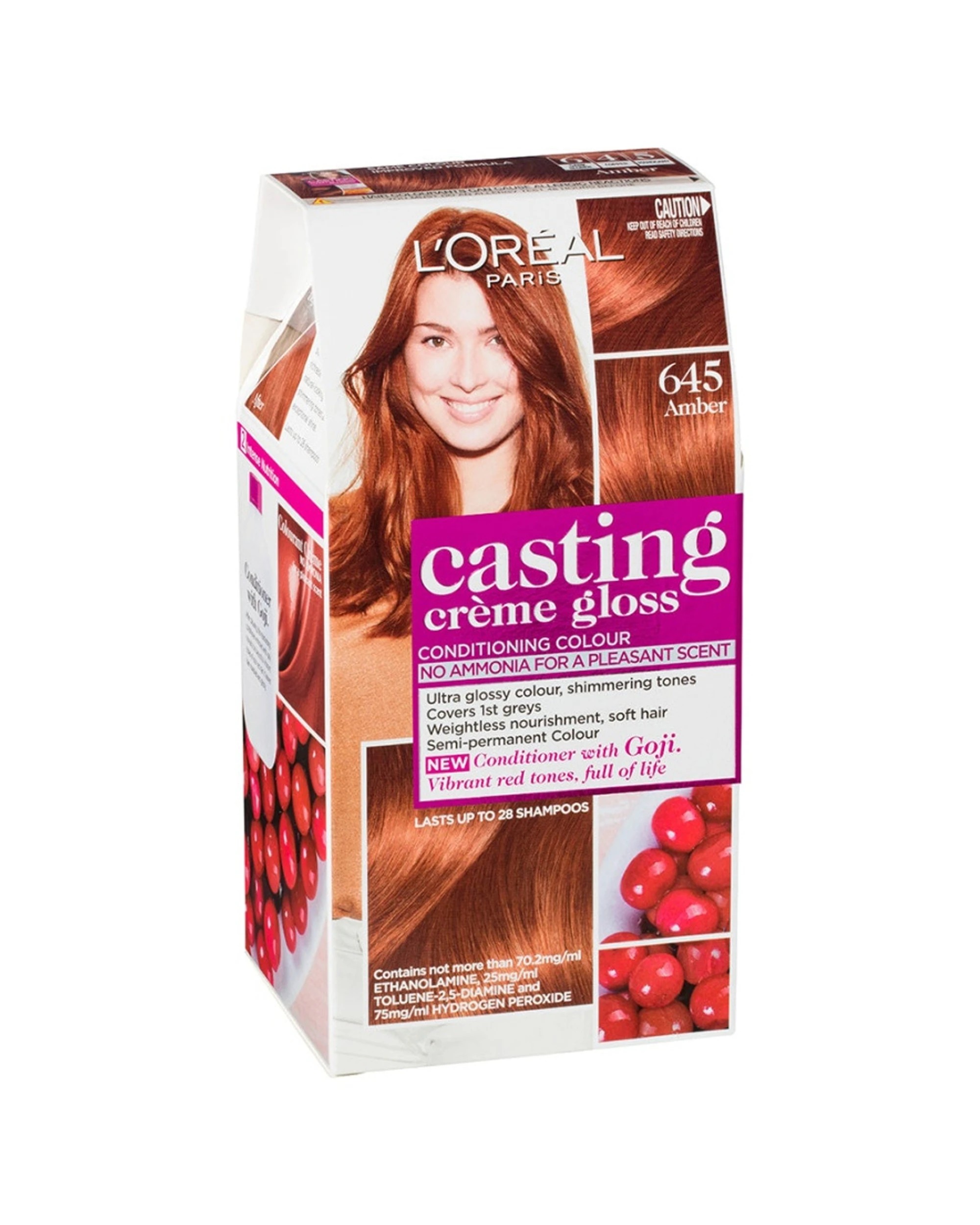 1 L'Oreal Paris Casting Creme Gloss Semi-Permanent Hair Colour 645 Amber - Red, 1 of 1