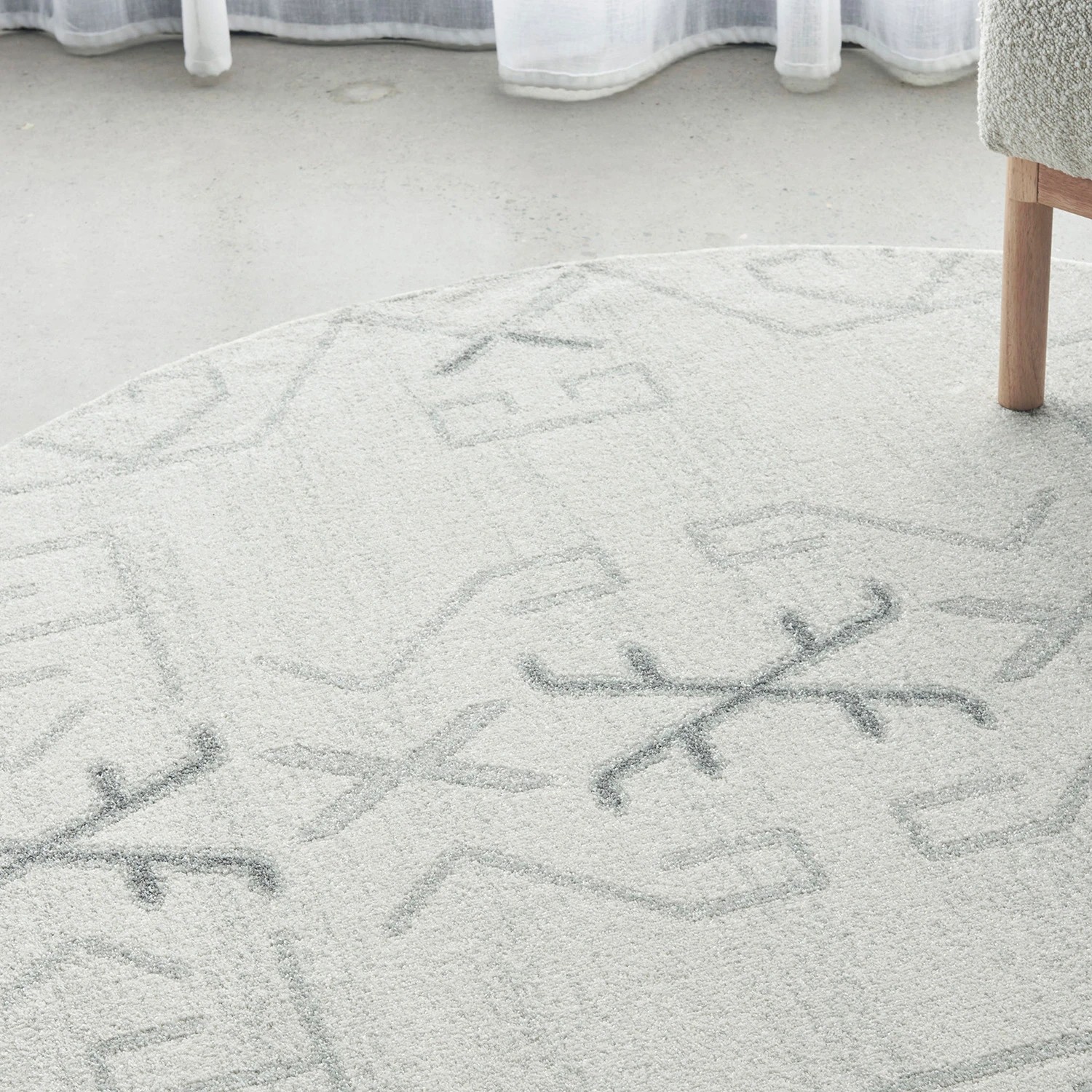 3 Common Ground Rugs Elysium Cala 150x150cm - Small Round Rug - Natural, 3 of 6