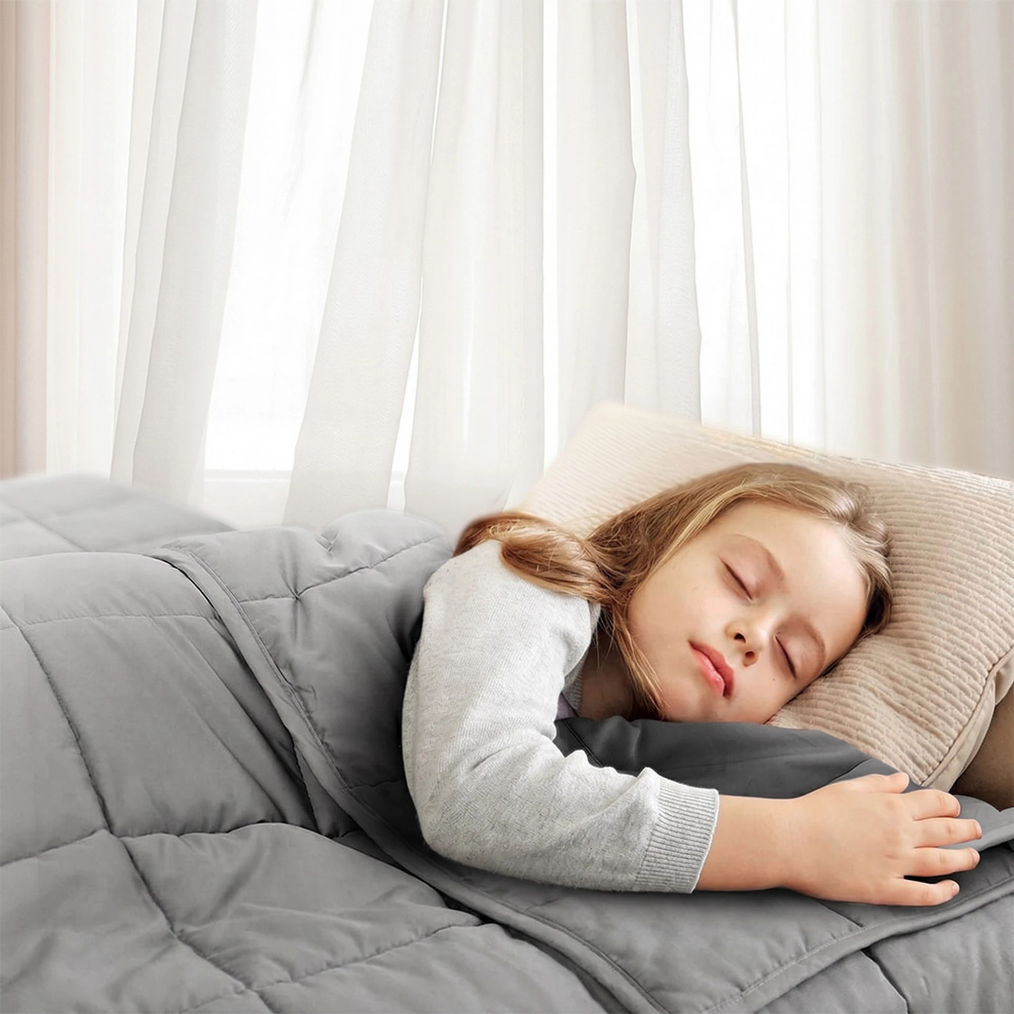 3 Giselle Weighted Blanket 2.3KG - Grey, 3 of 9