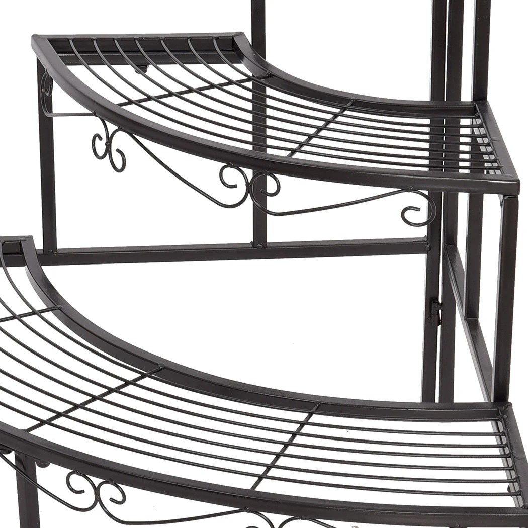 6 Levede 2 Pcs 3 Tier Corner Shape Metal Plant Stand - Black, 6 of 9